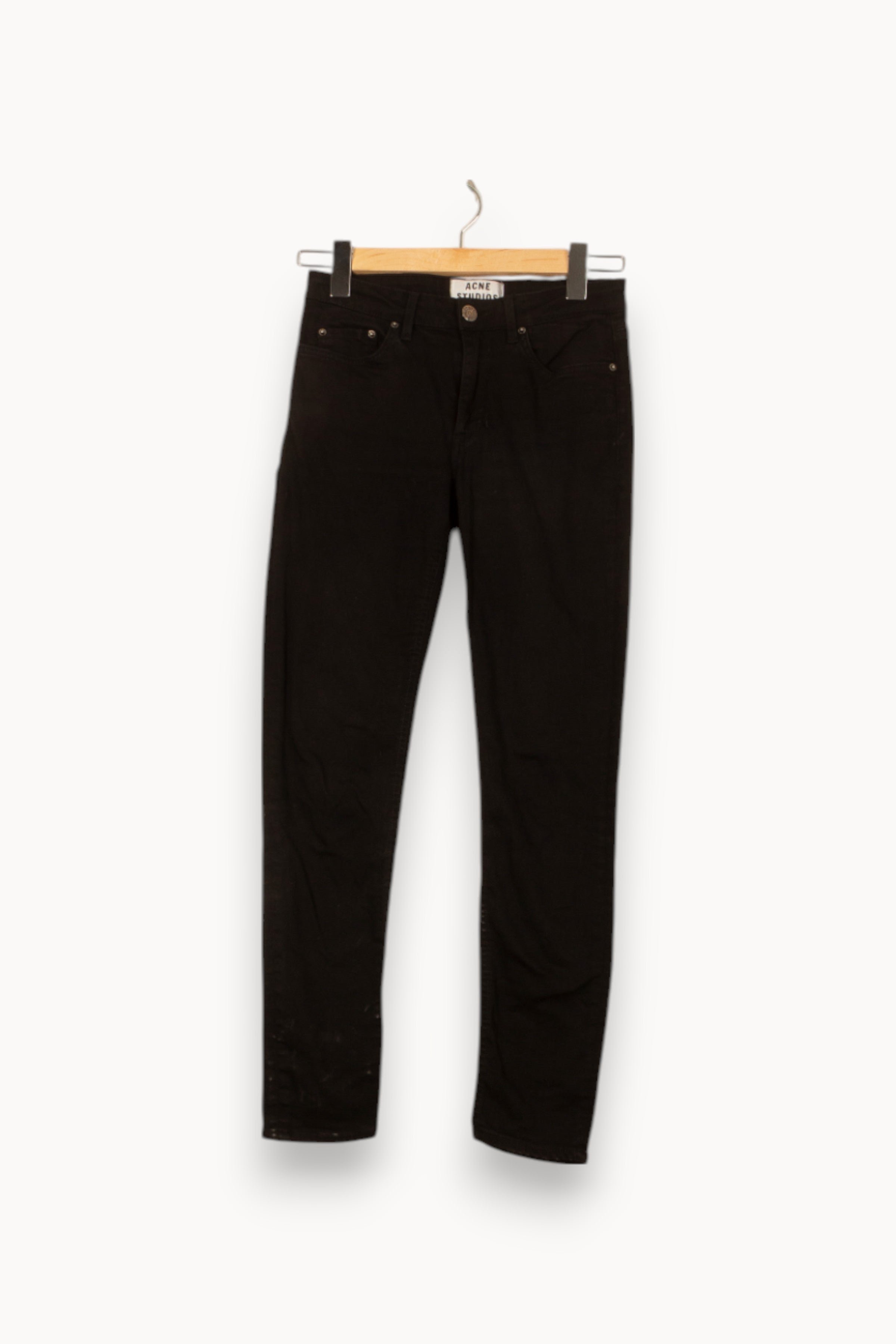 Cropped slim jeans with studs ACNE STUDIOS - Seconde Main Black