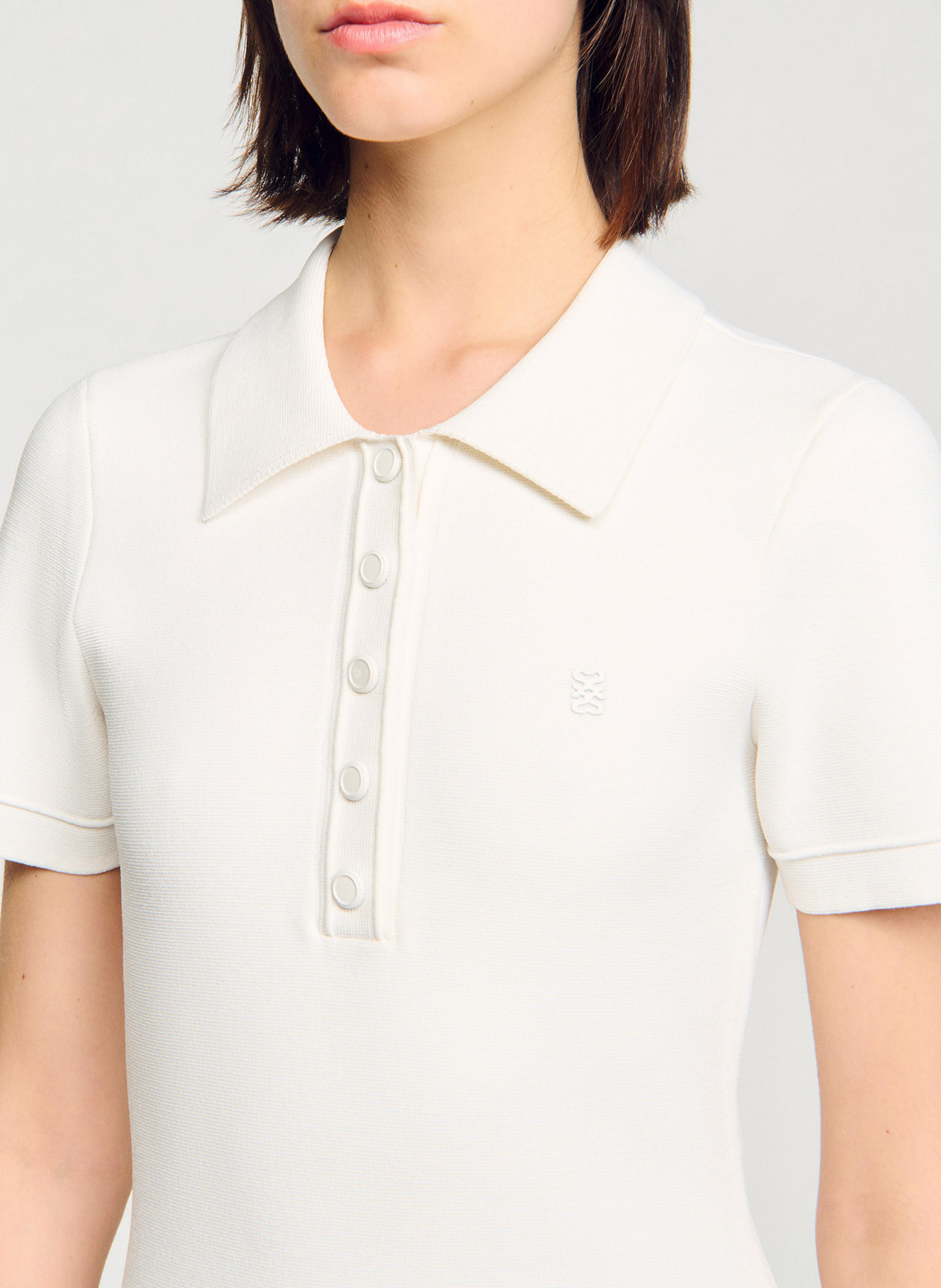 Korte jurk met polokraag SANDRO Wit