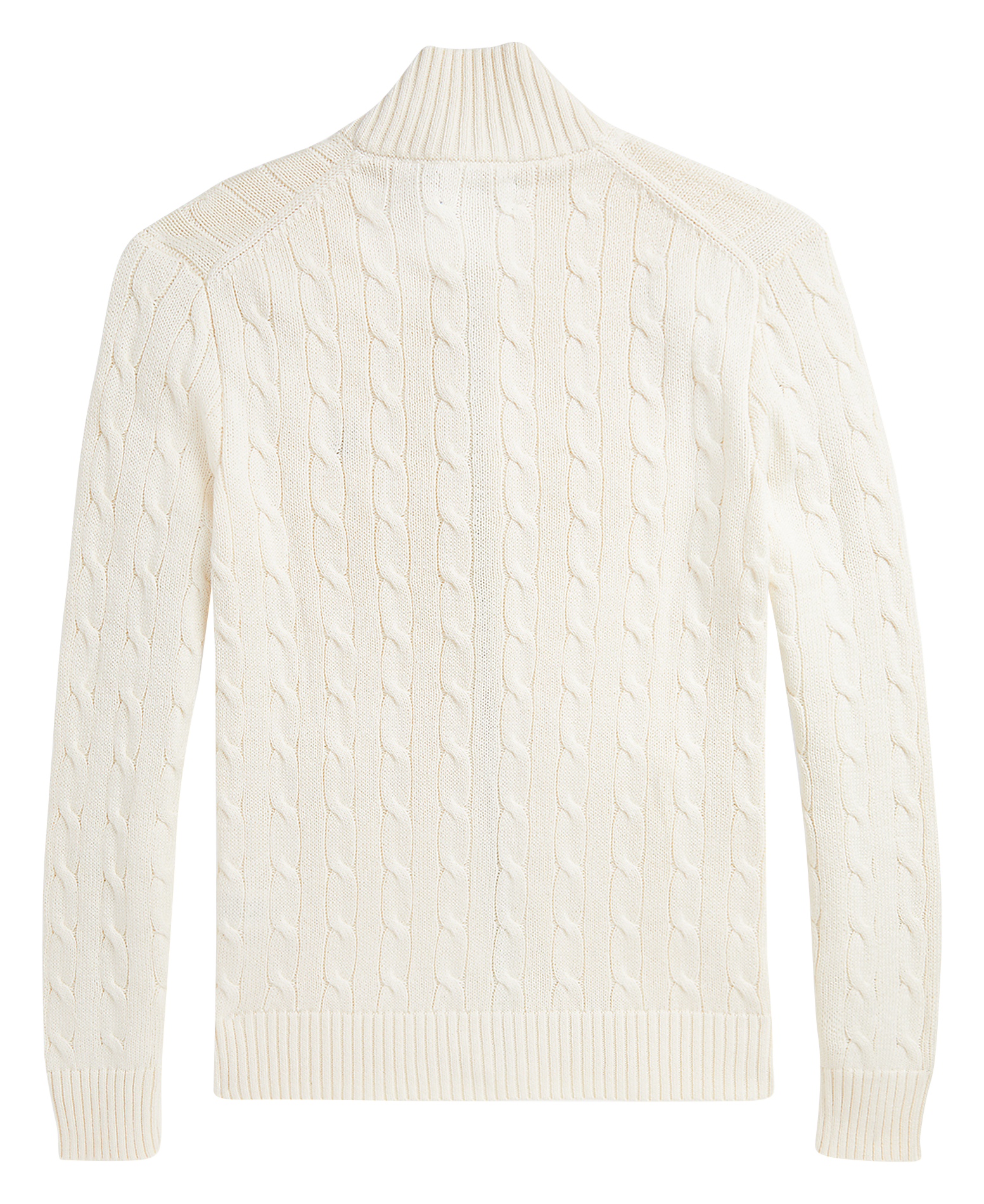 High-neck straight-cut cotton sweater POLO RALPH LAUREN Beige