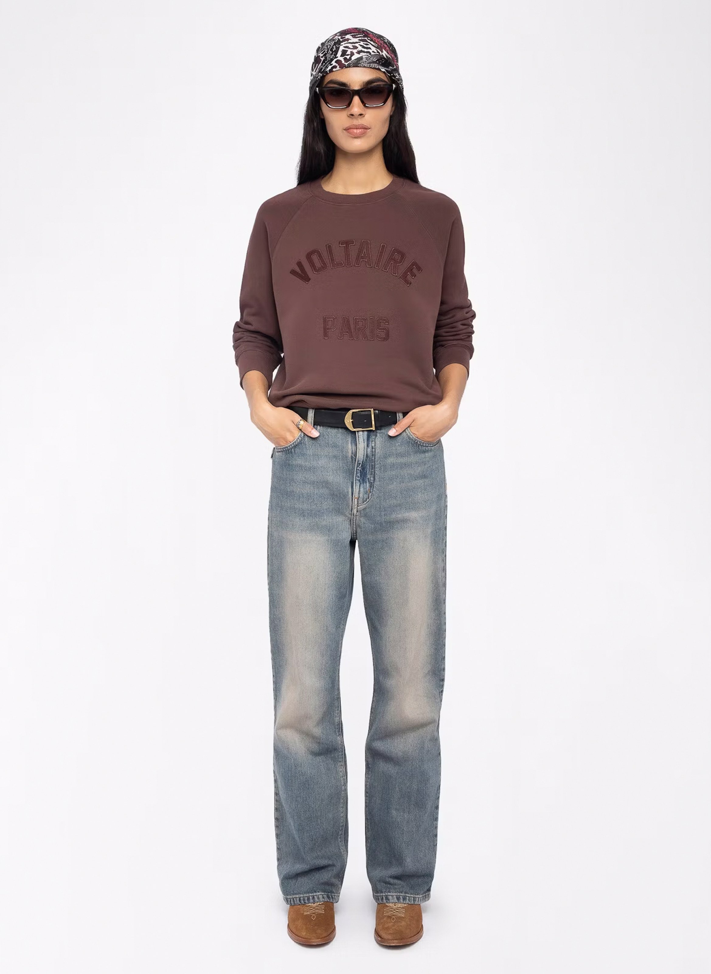 Sweat droit en coton mélangé ZADIG&VOLTAIRE Violet