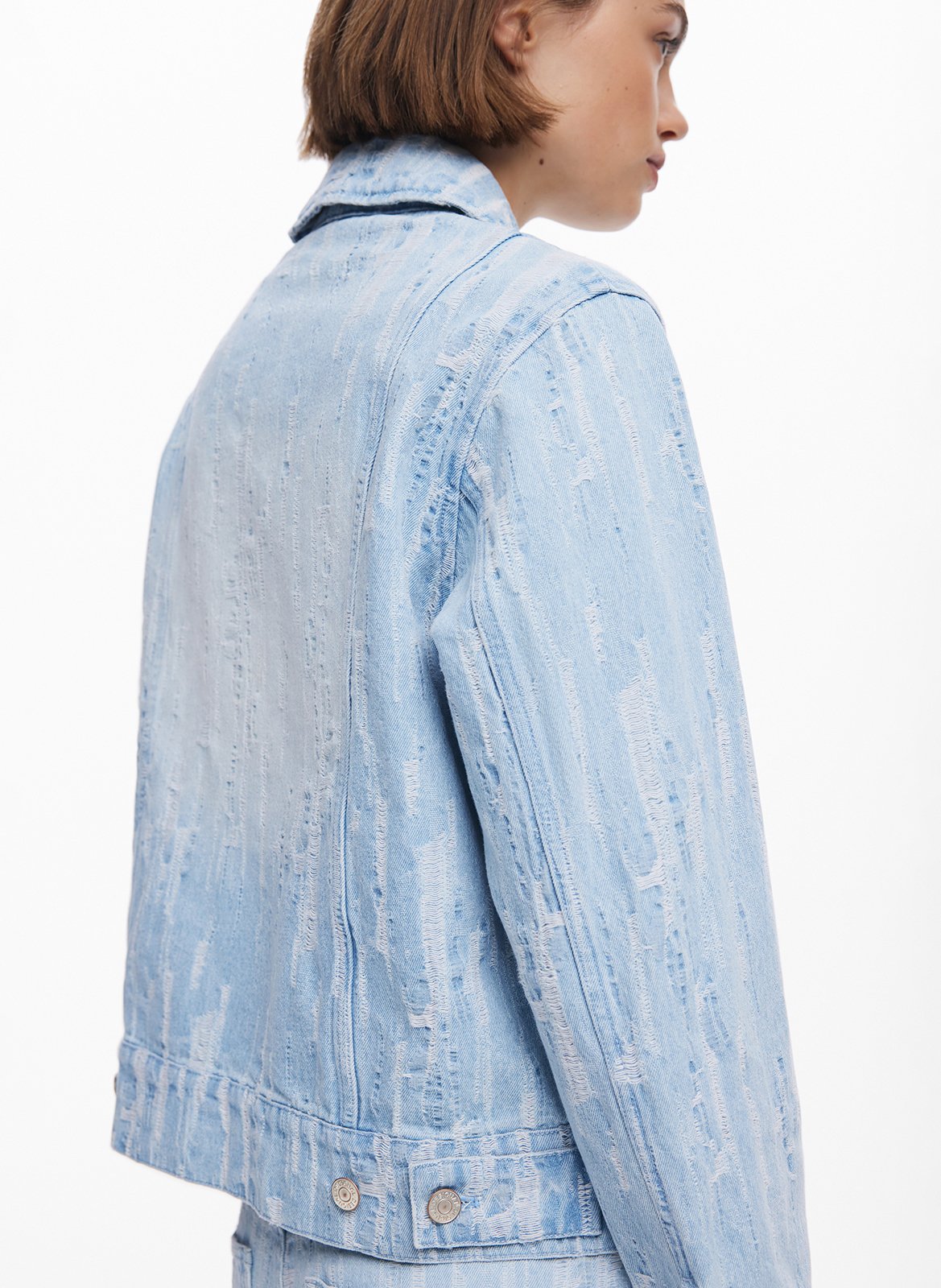 Jeansjacke mit verwaschenem Effekt und Taschen DESIGUAL Blau