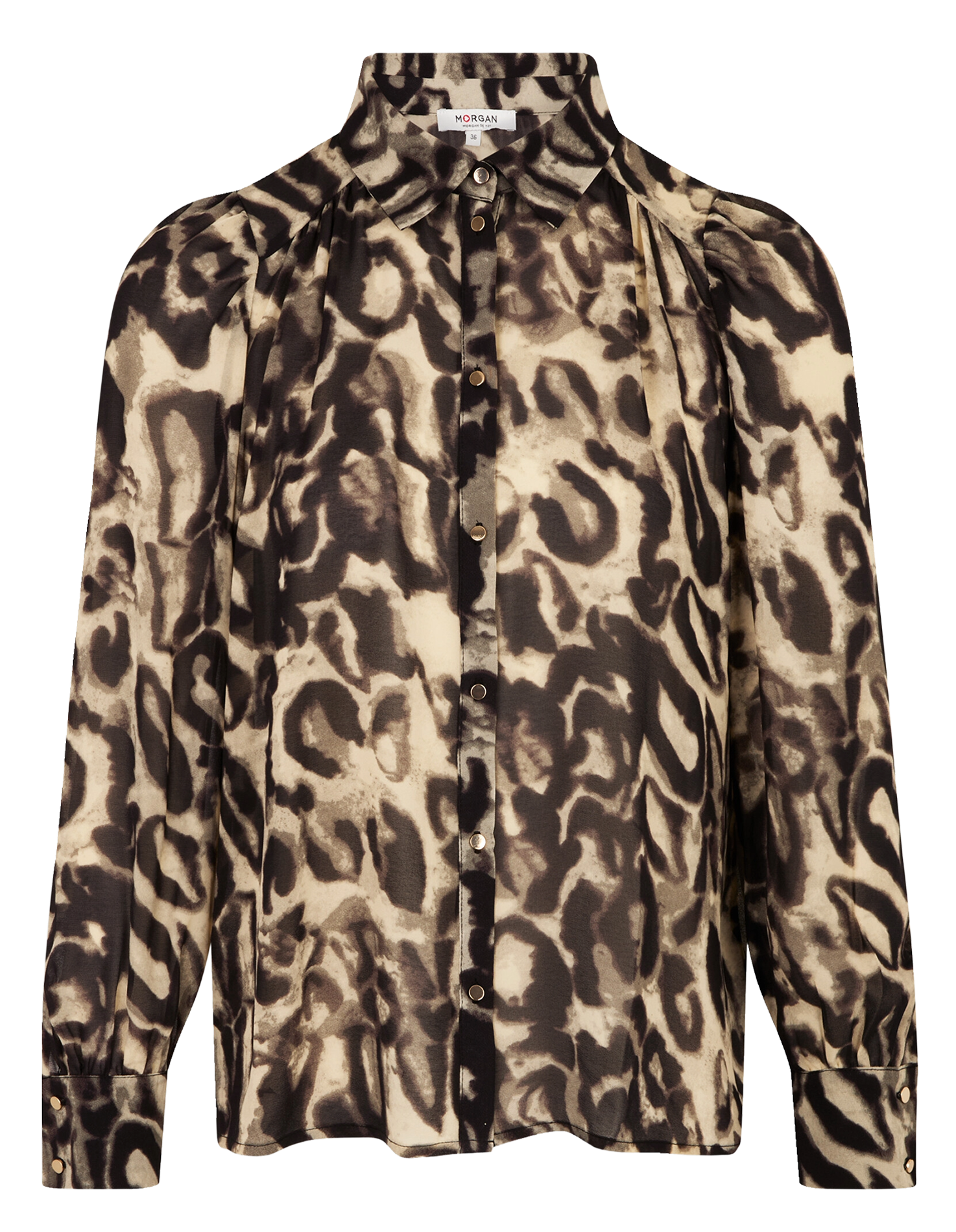 Blouse met klassieke kraag en print MORGAN Veelkleurig