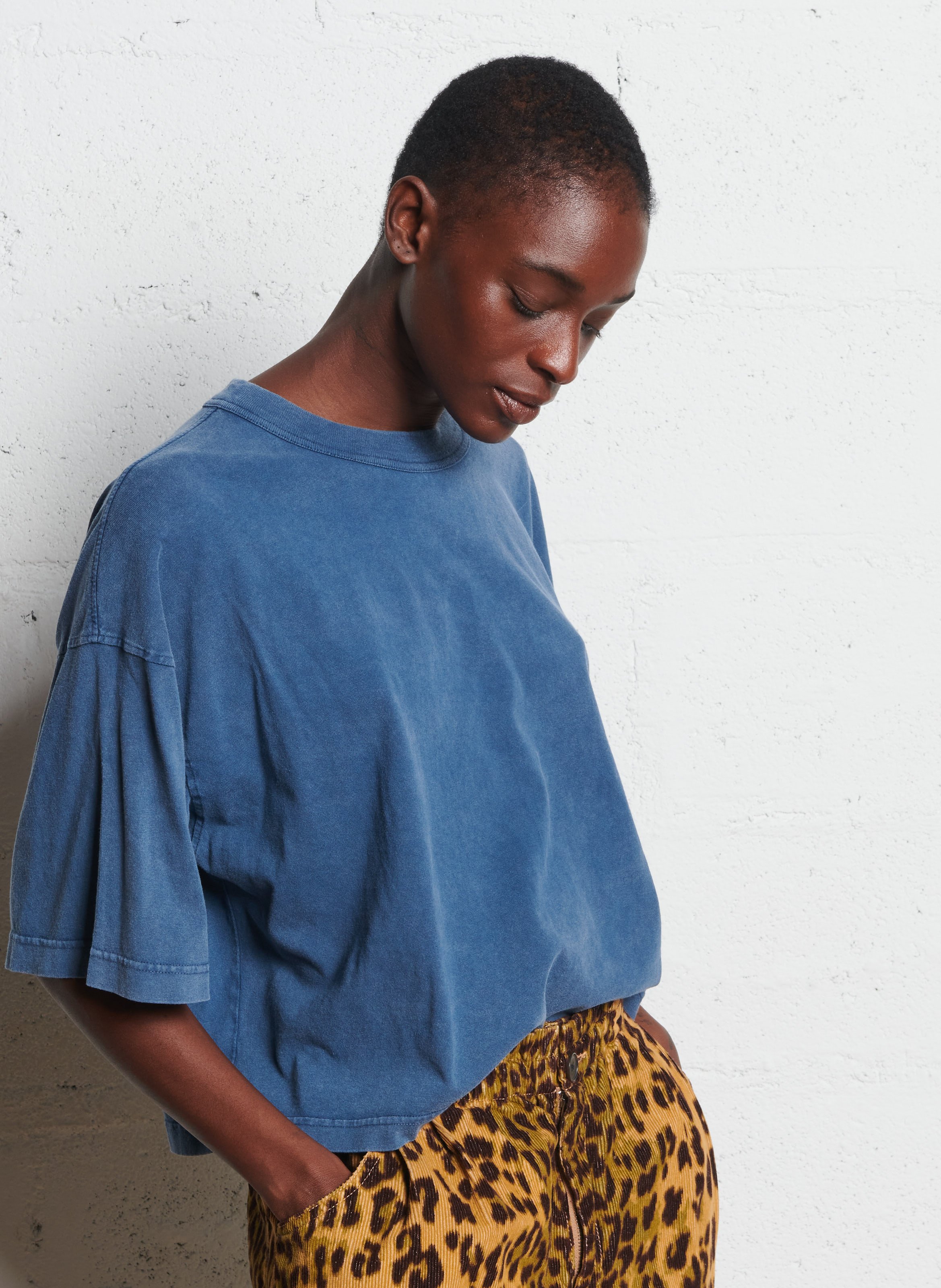 T-shirt met ronde hals van katoen BELLEROSE Blauw