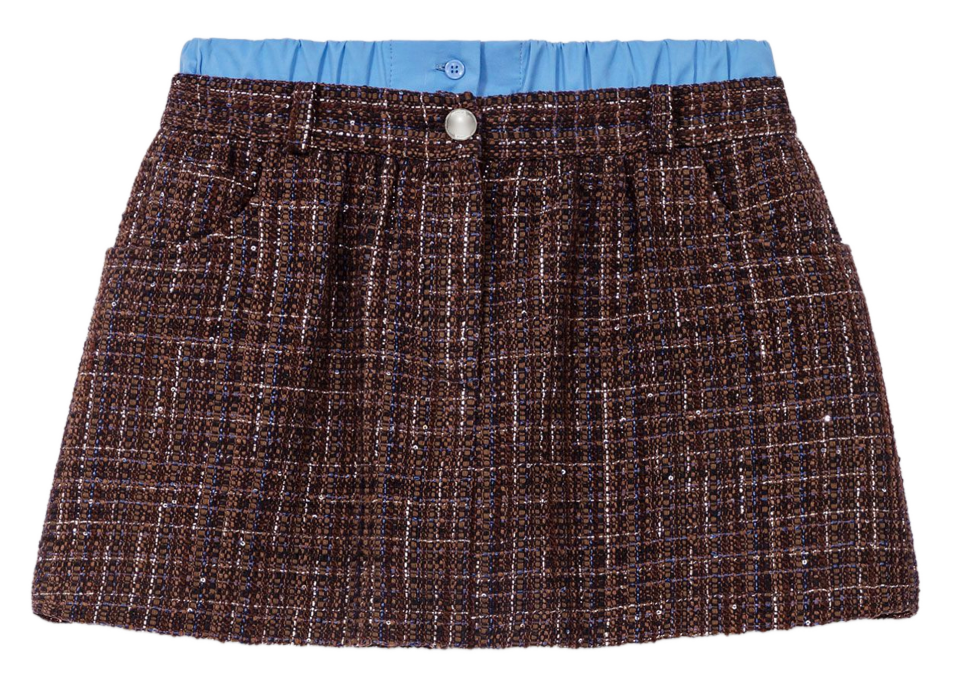 Short droite en tweed MAJE Marron