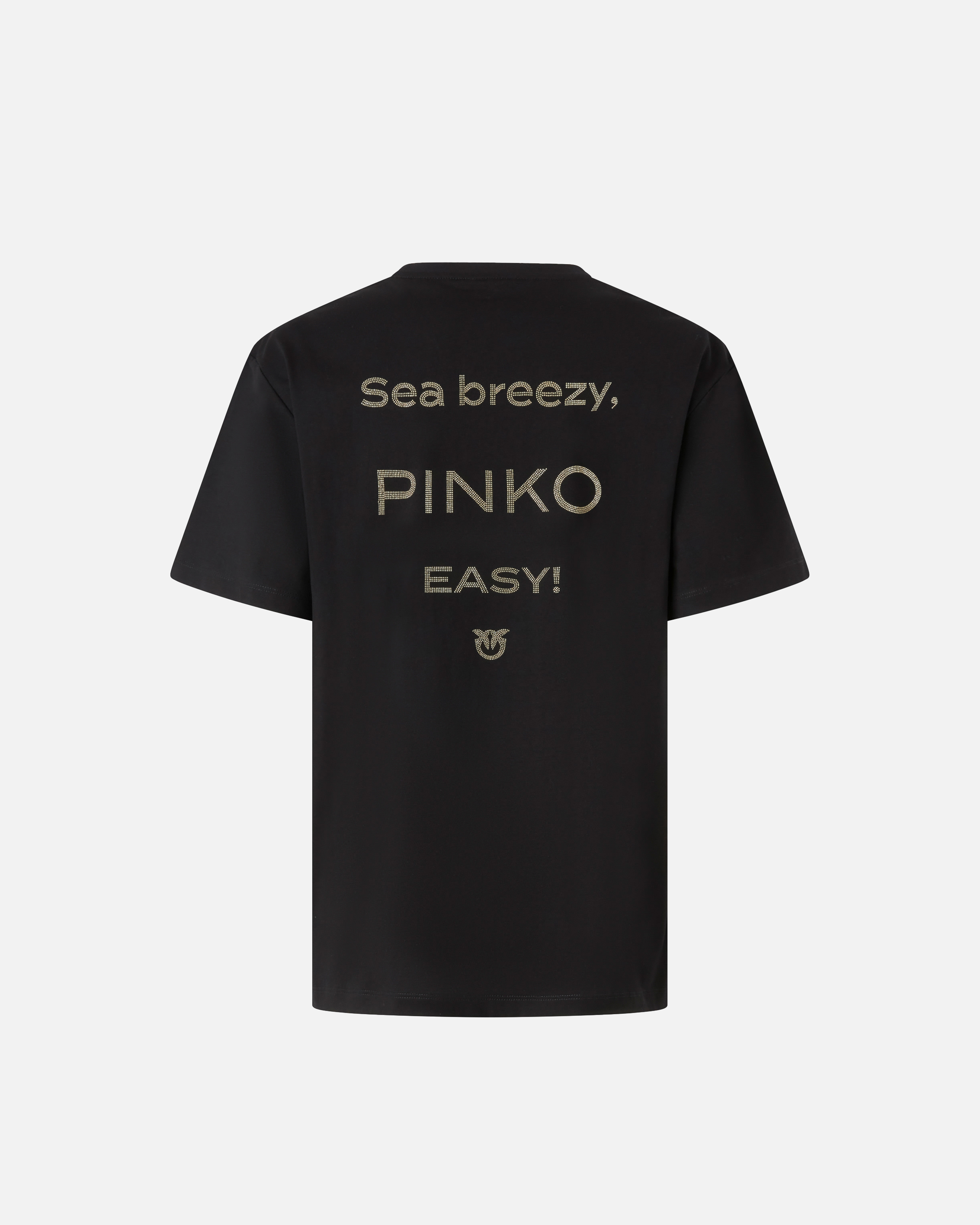 T-shirt with rhinestone logo PINKO Black