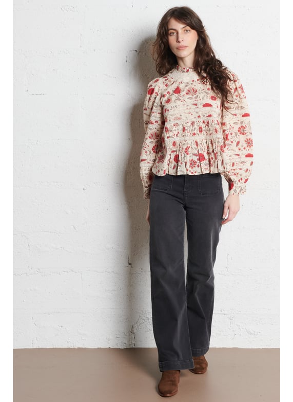 Cotton-blend wide-leg jeans - Look 5