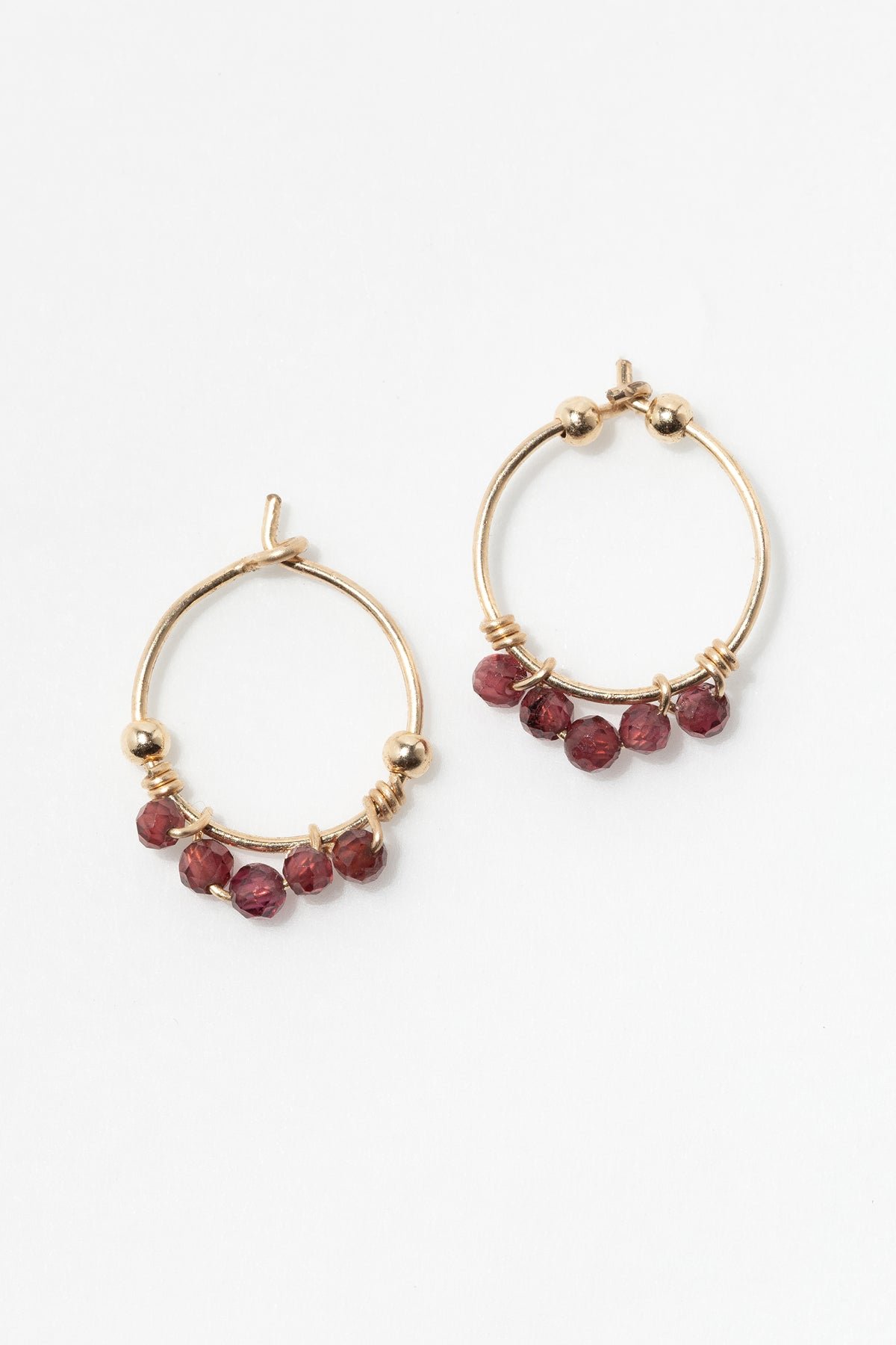 Priya hoops - garnet YAY Golden