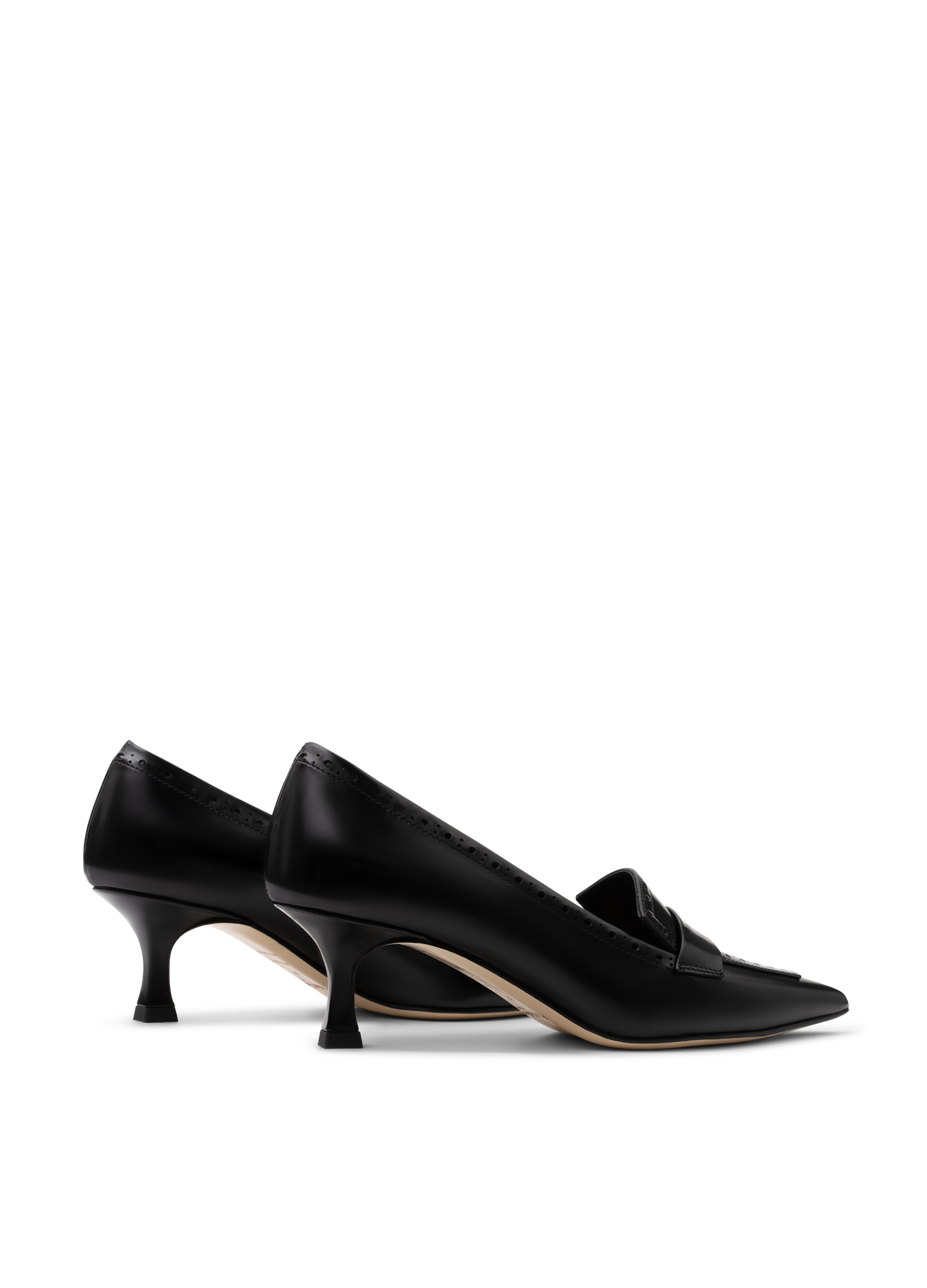 Black brushed leather pumps PARALLELE PARIS Black