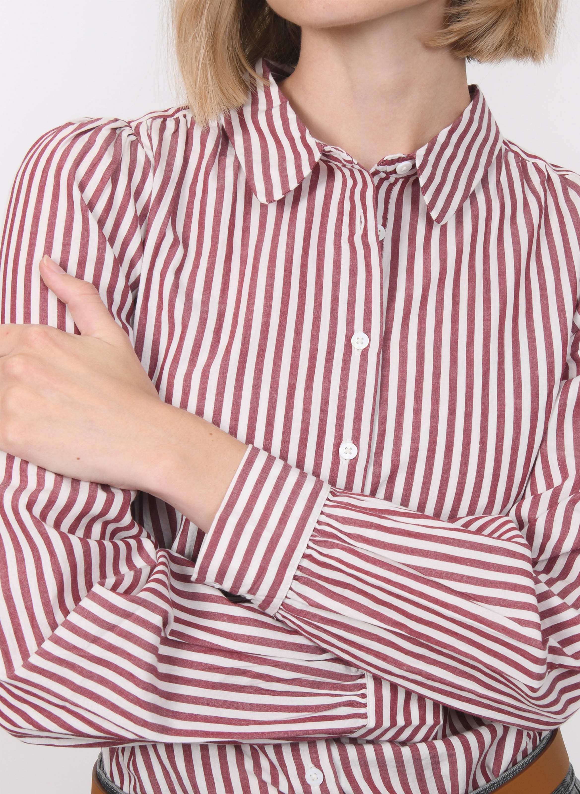 Chemise col classique manches contrastantes en coton KOOKAI Red