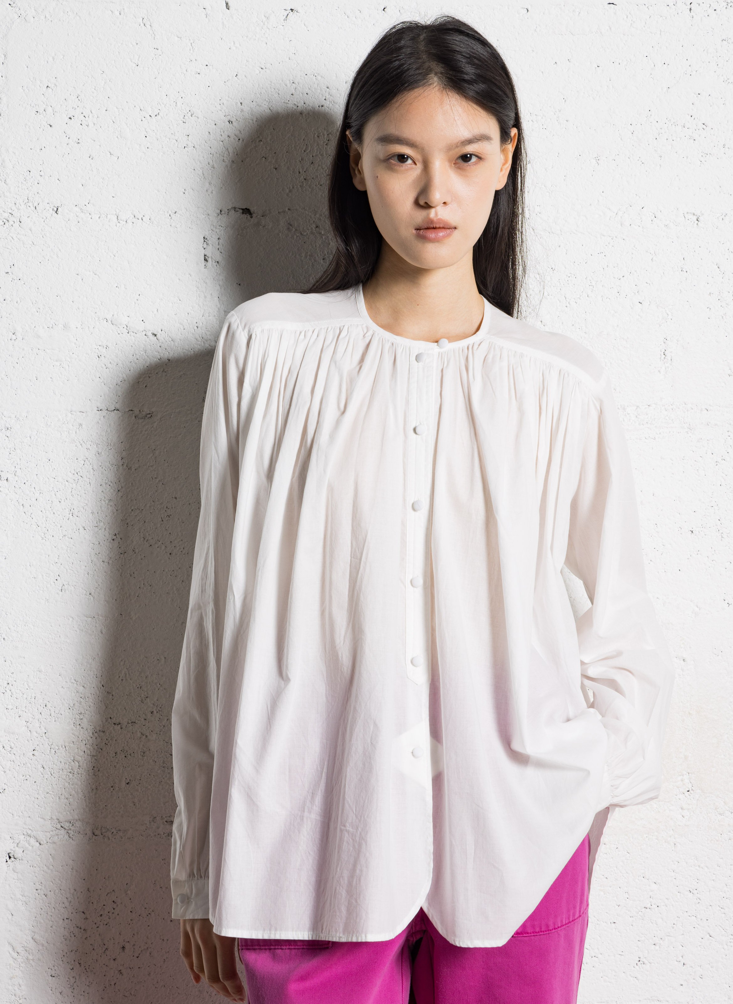 Loose-fit cotton shirt with round neck JC SOPHIE