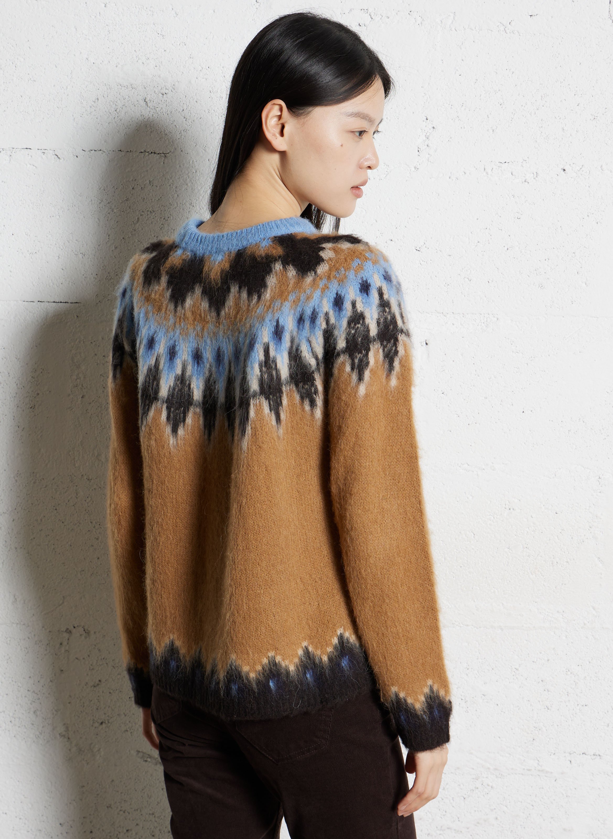 Pull col rond en maille imprimée MAISON 123 Beige