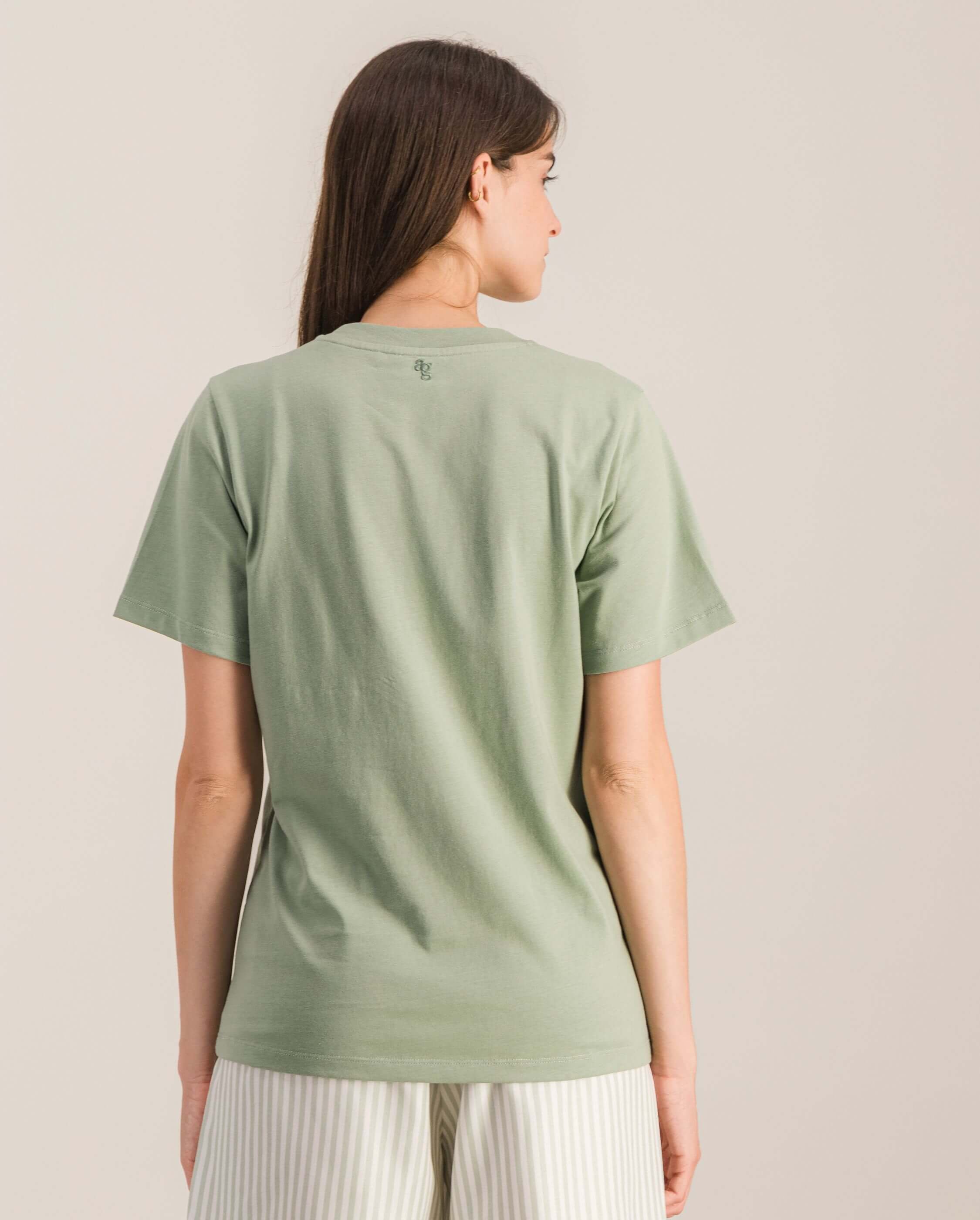 Organic cotton women's t-shirt, sage ANGARDE Green