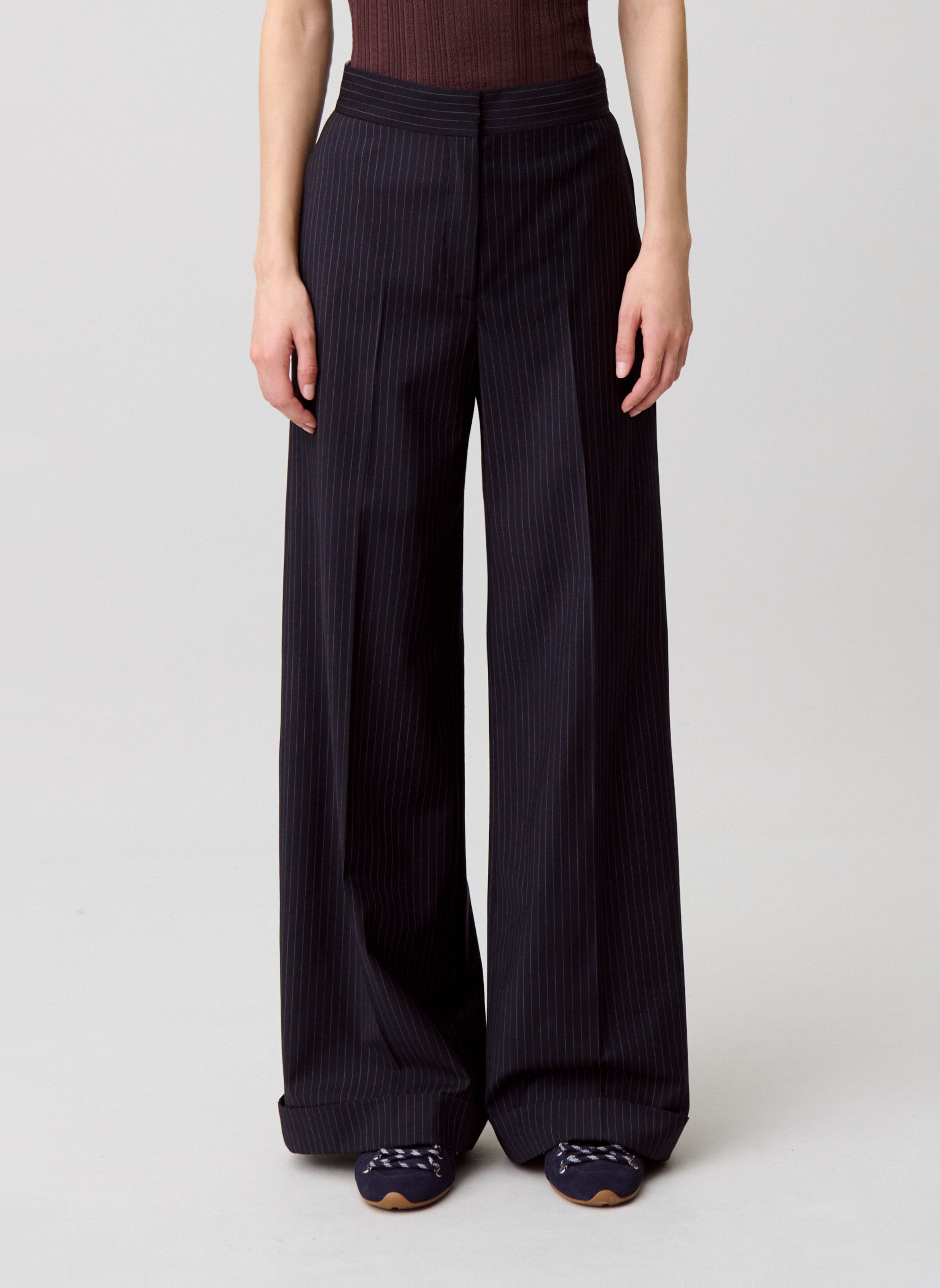 Wide-leg striped wool-blend pants CLAUDIE PIERLOT Multicolored