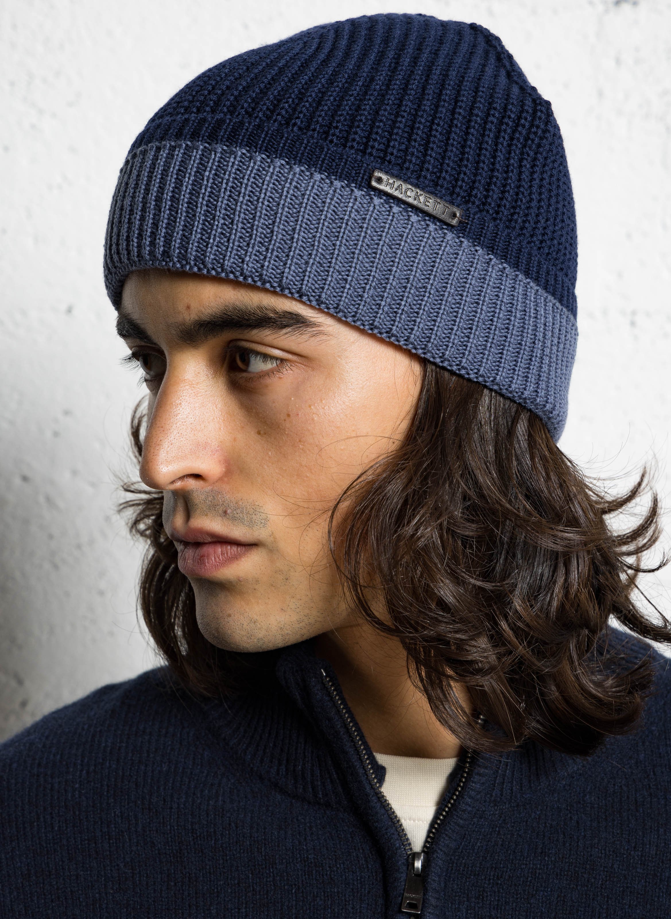 Effen, wollen muts Reneis HACKETT Blauw