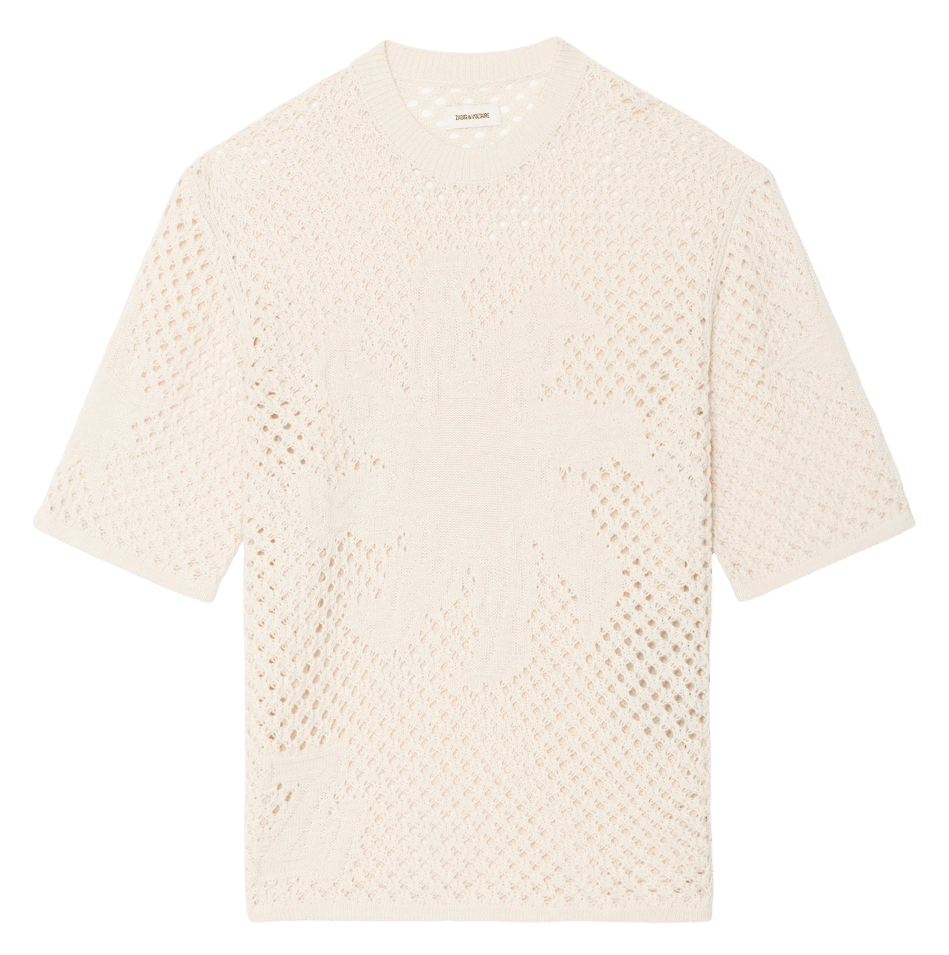 Rechte ronde hals trui van linnen en katoenmix. ZADIG&VOLTAIRE Wit