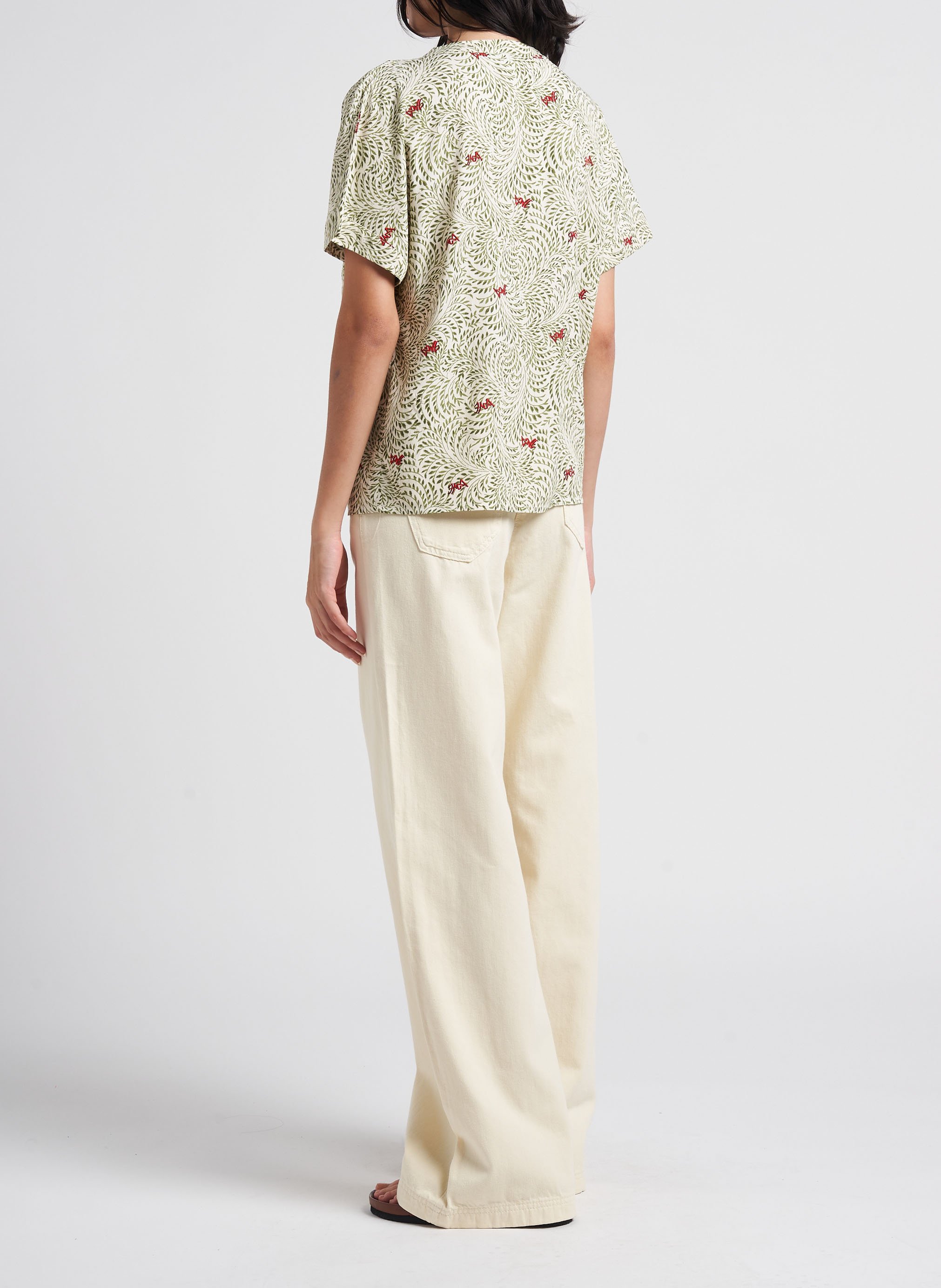 Bedruckte Bluse mit V-Ausschnitt VILA Beige