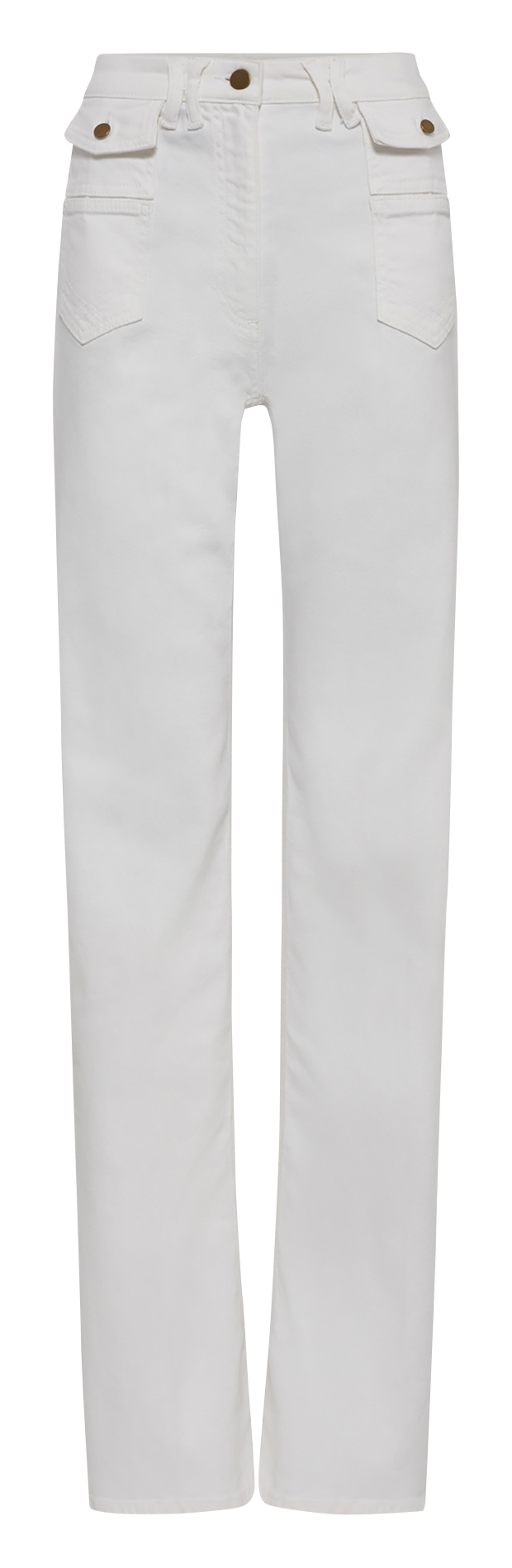Jean droit taille haute en coton mélangé GERARD DAREL Blanc