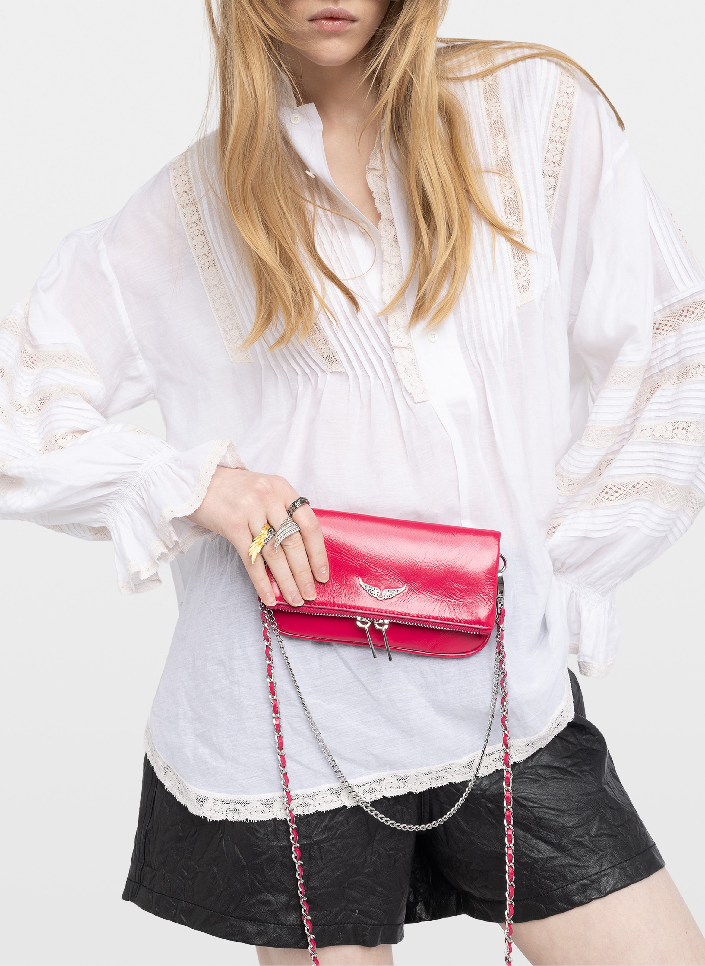 Leather bag ZADIG&VOLTAIRE Pink