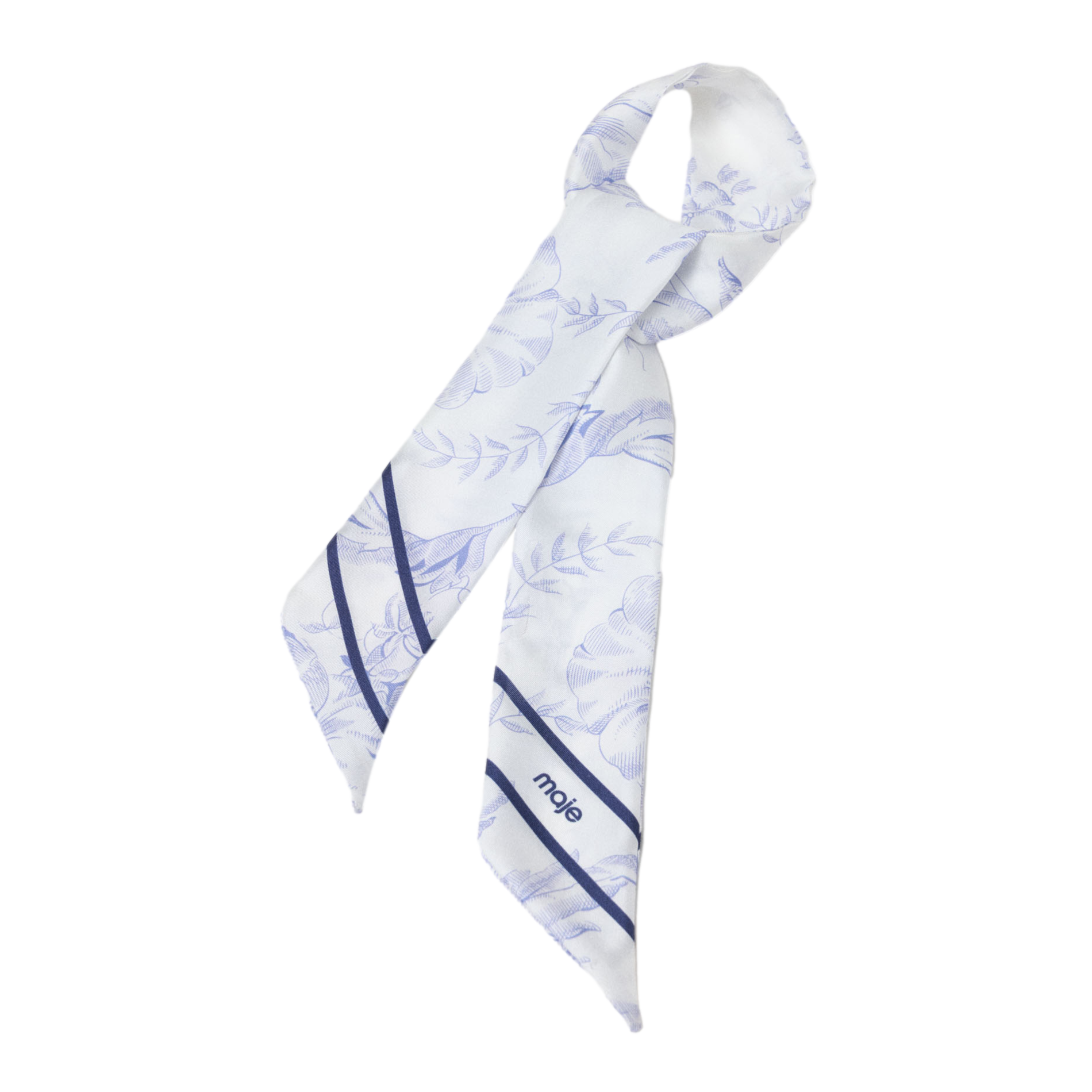 Foulard van zijde met print MAJE Wit