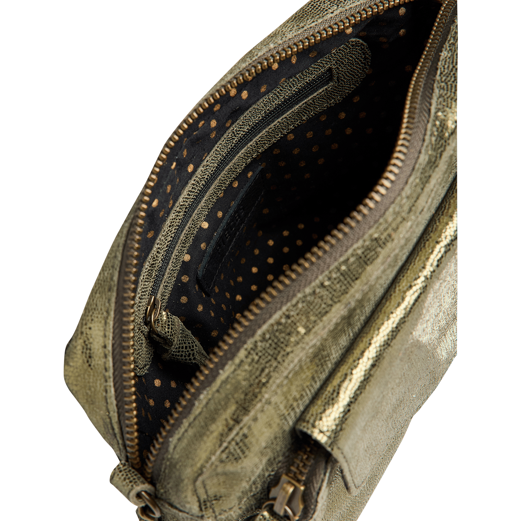 Sac bandoulière en cuir métallisé PIECES Vert