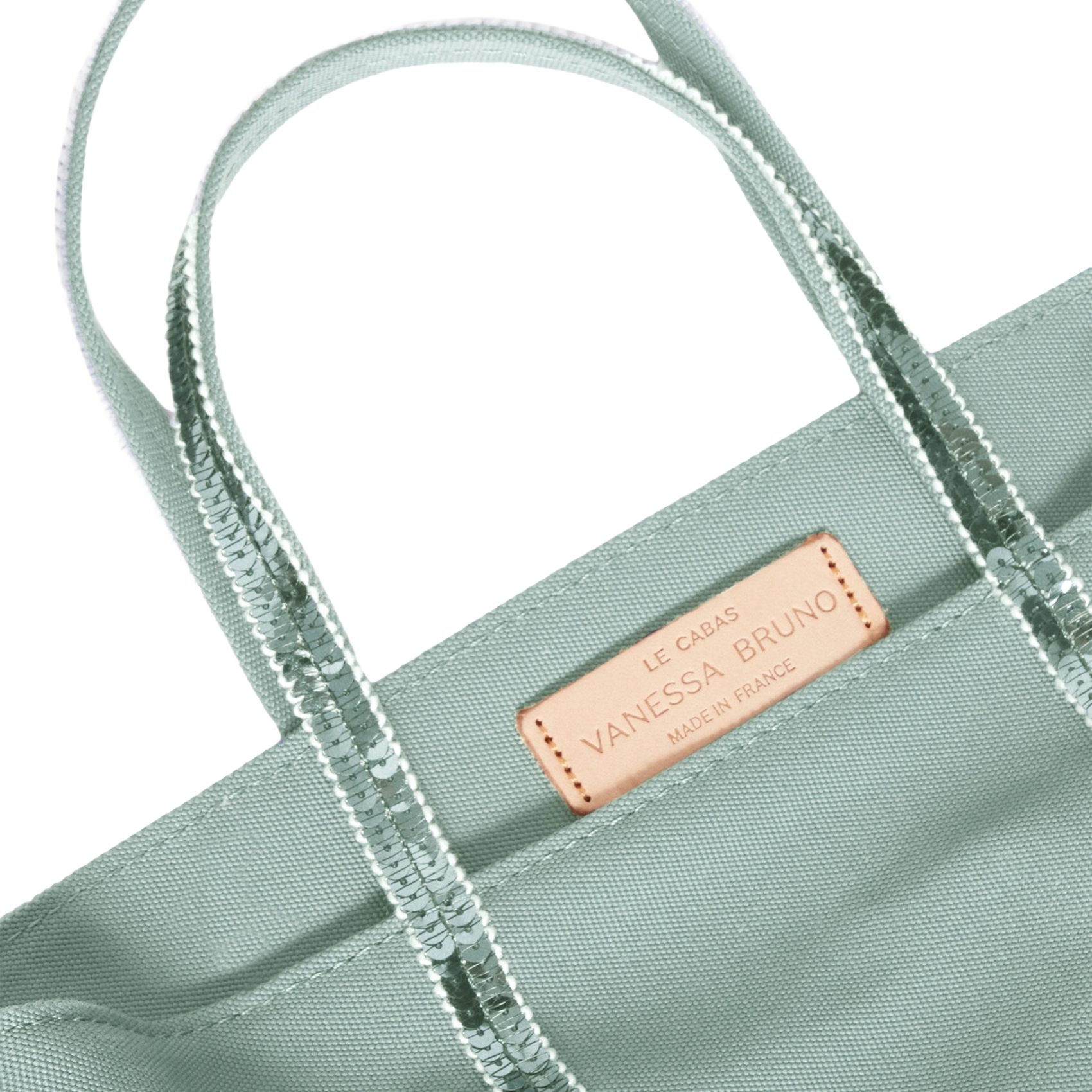 Mini-Shopper aus Baumwolle mit Pailletten Grun