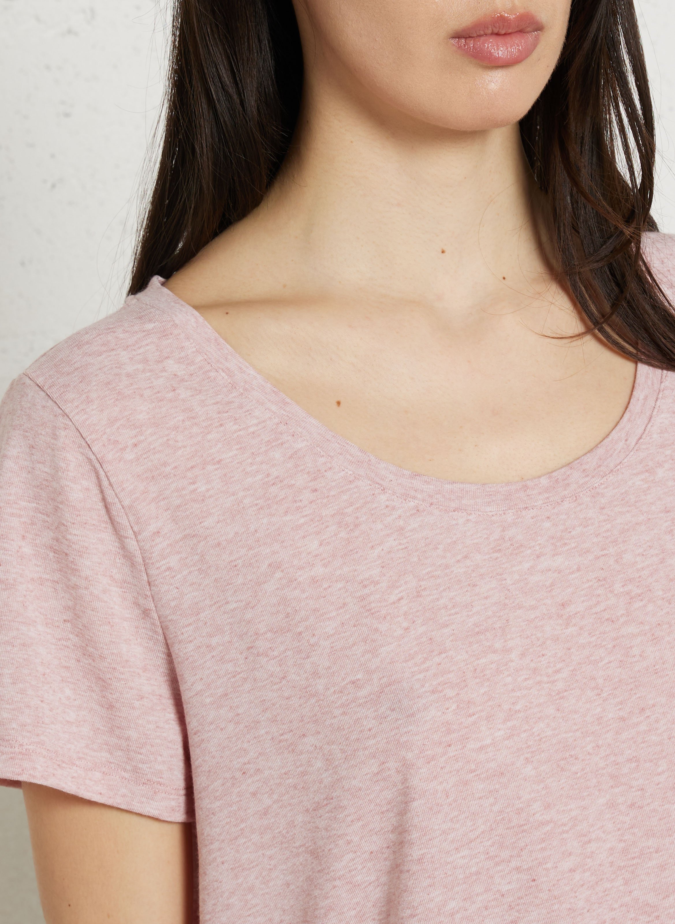 Tee-shirt col rond fluide pailleté LA PETITE ETOILE Rose