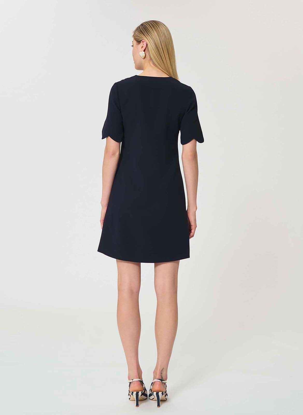 Robe courte droite manches courtes TARA JARMON Bleu