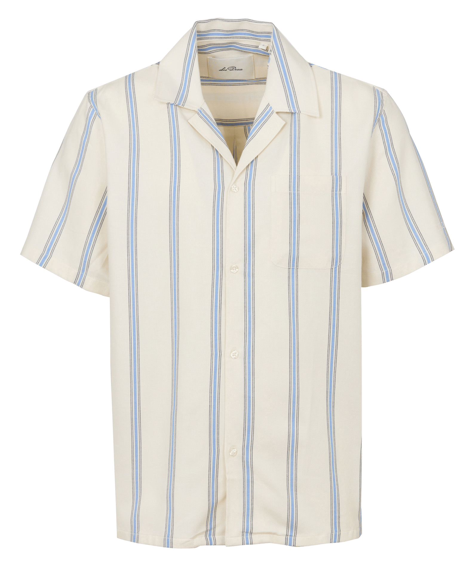 Camicia diritta con collo cubano in cotone LES DEUX Beige