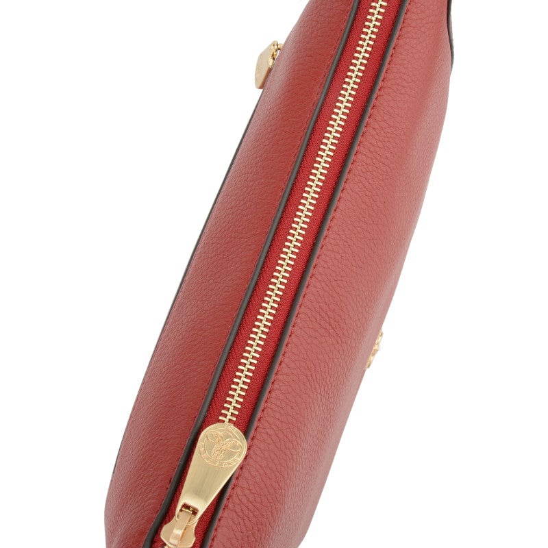 Crossbody bag in cowhide leather Red