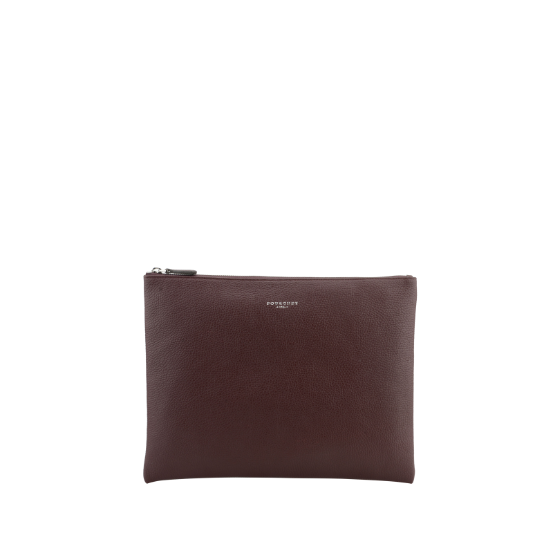 Calfskin leather shoulder bag POURCHET