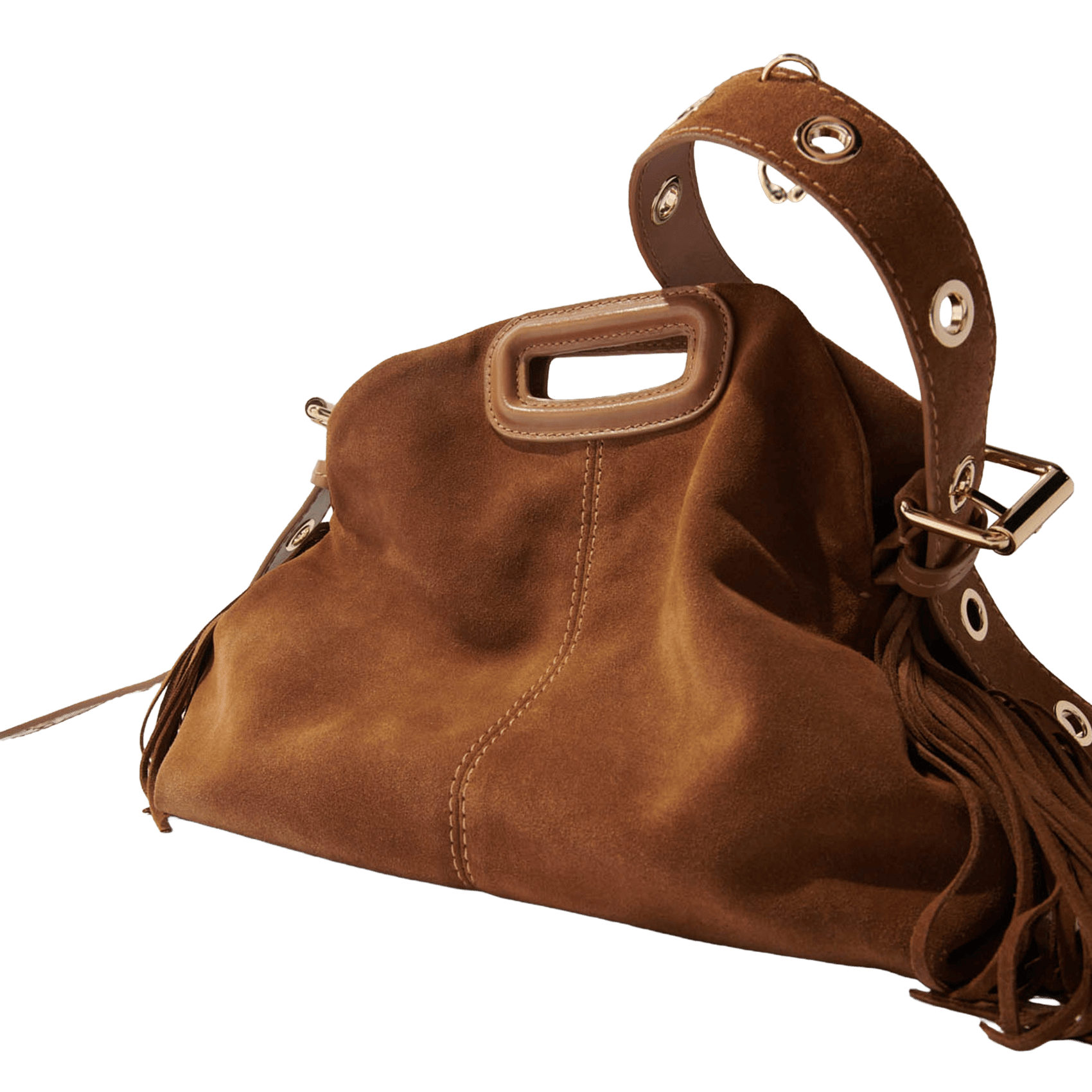 Leren clutch MAJE Beige