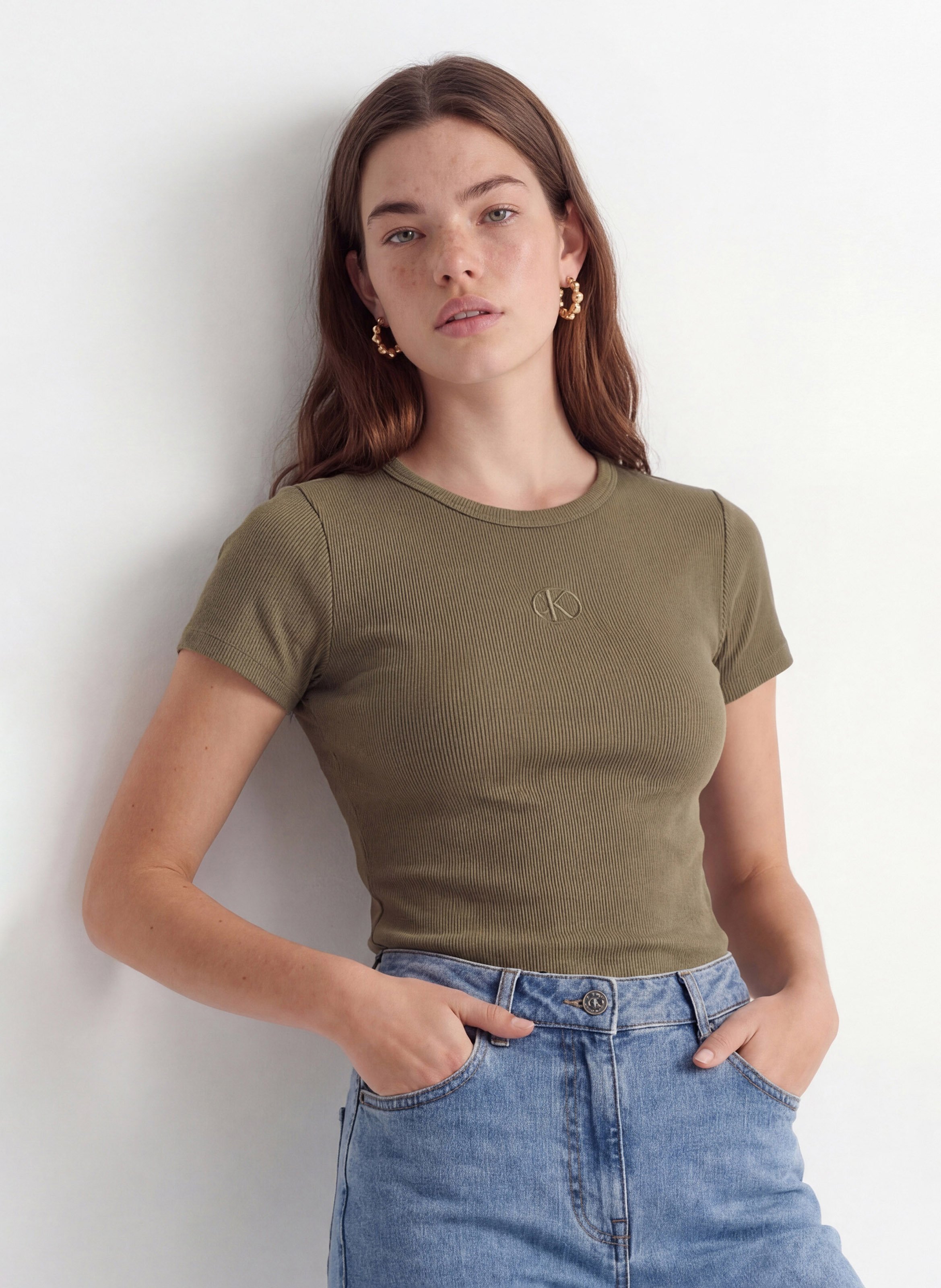 Tee-shirt moulant côtelé KOOKAI Vert