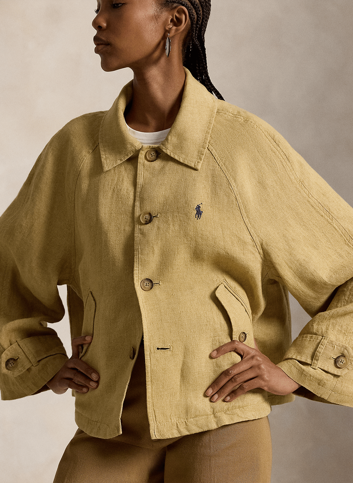 Veste en lin col classique POLO RALPH LAUREN Beige