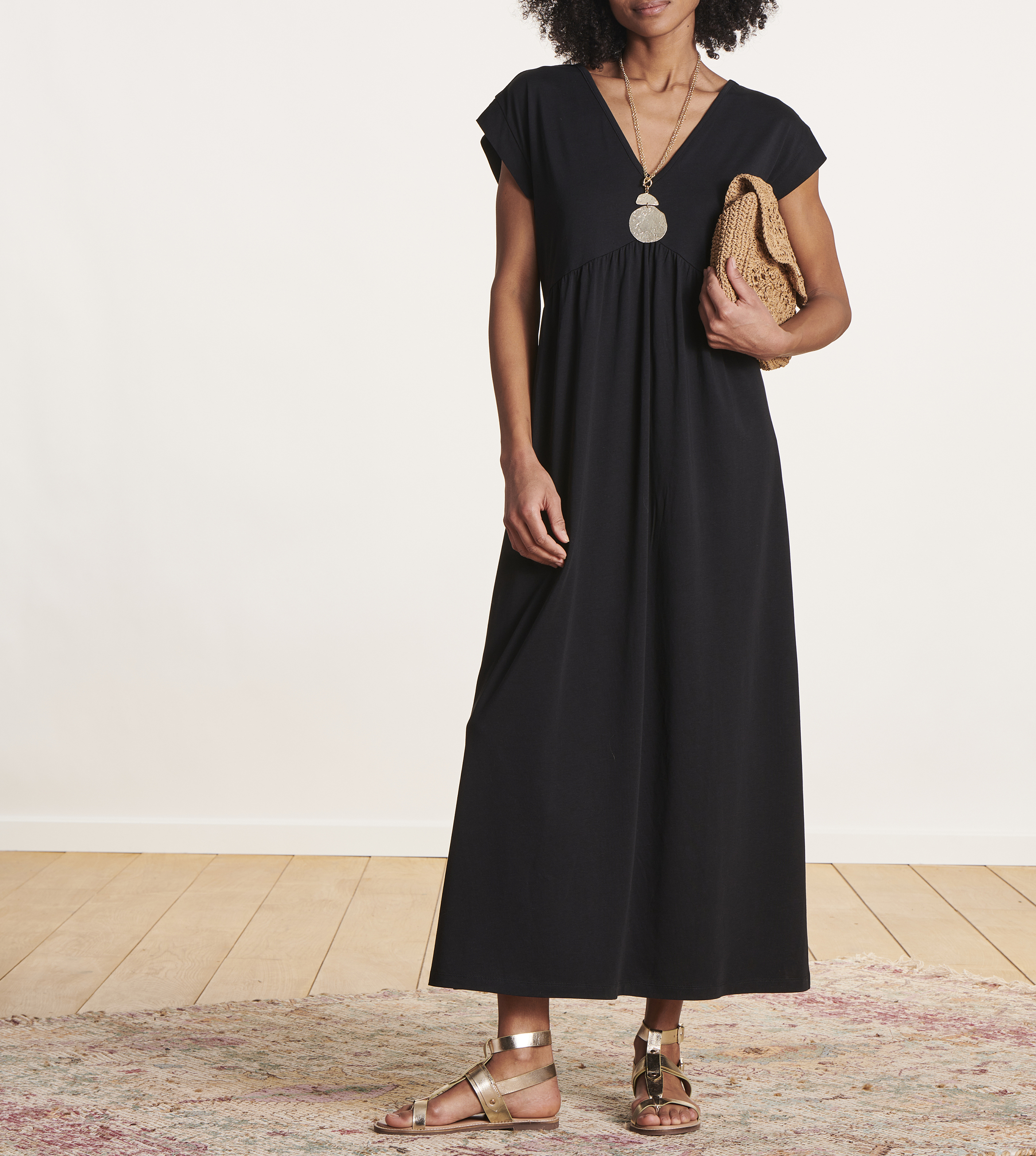 Langes Kleid mit V-Ausschnitt LA FEE MARABOUTEE