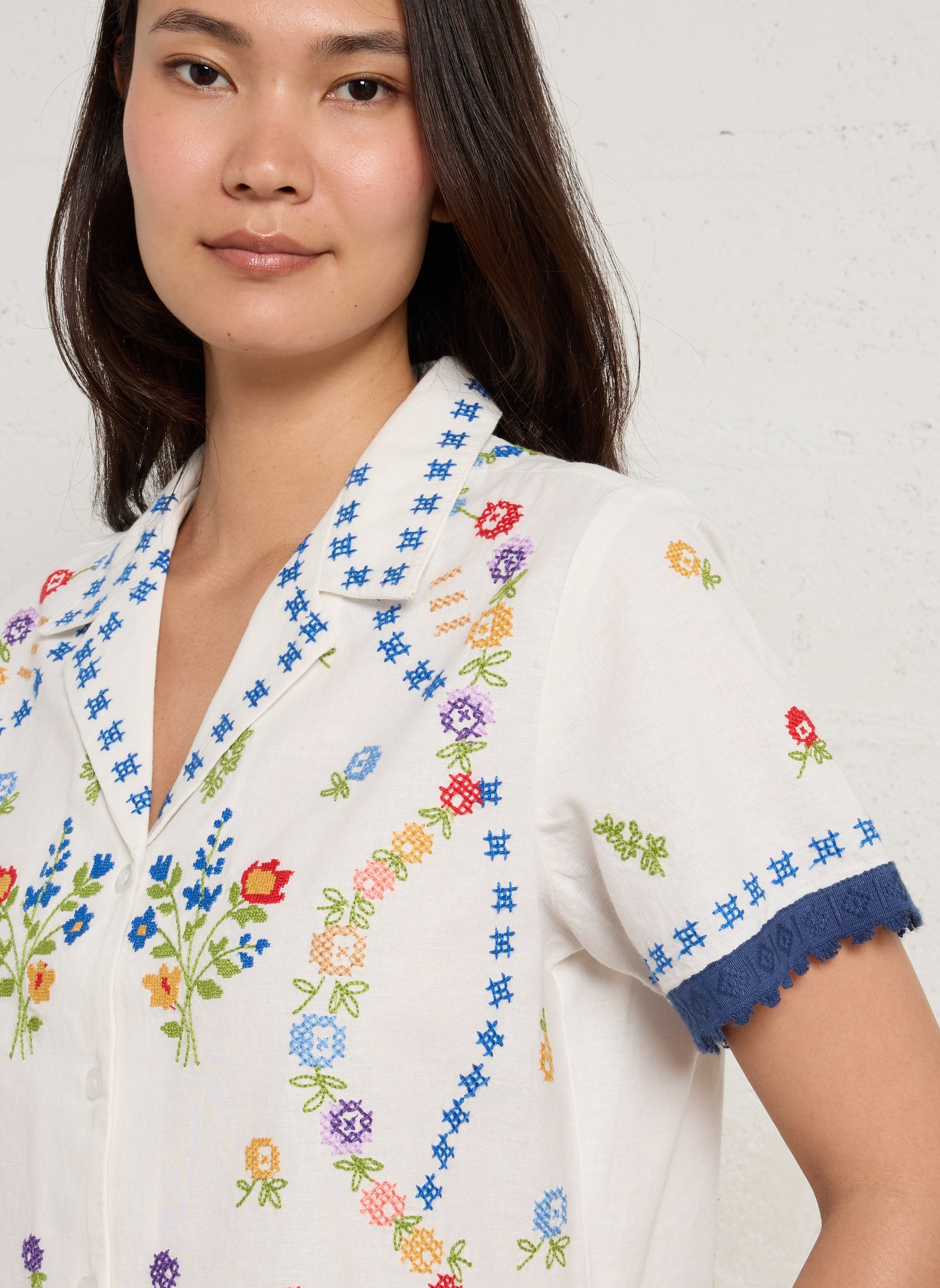 Chemise ample en coton BERENICE Blanc