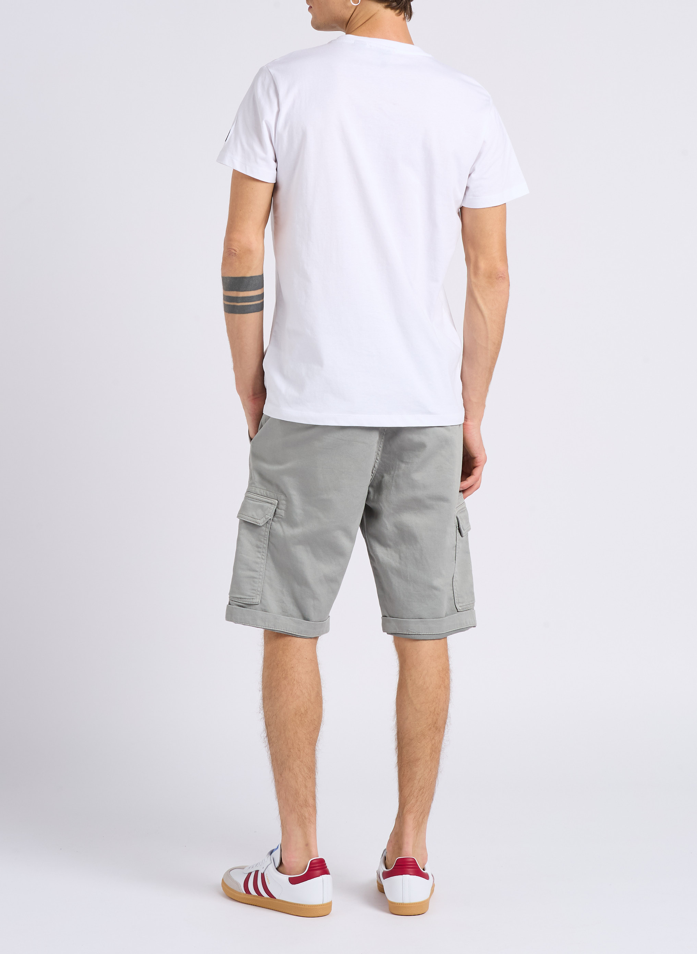 Bermudashorts aus Baumwoll-Mix mit mehreren Taschen LE TEMPS DES CERISES Grau