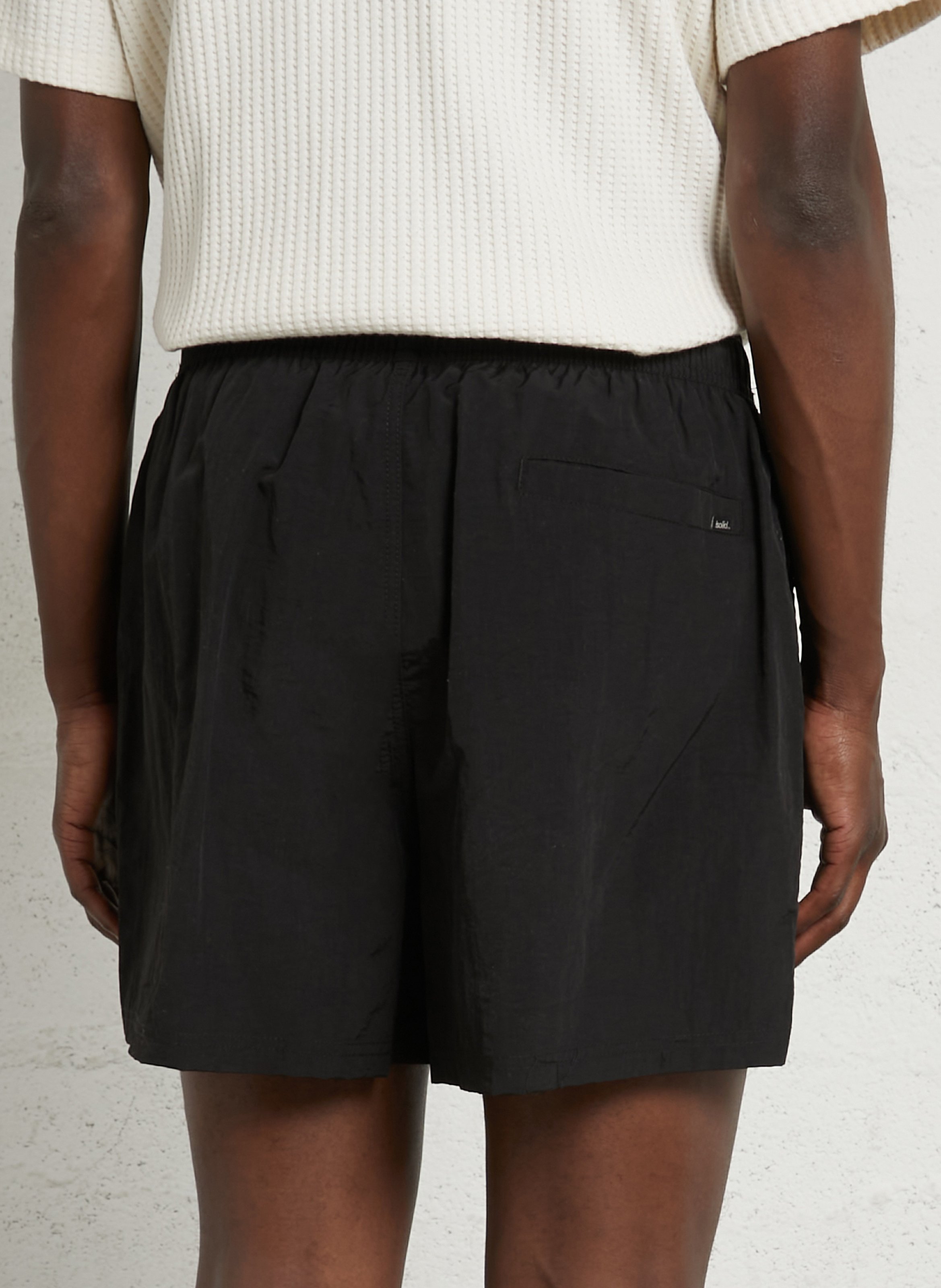 Short de bain large SOLID Noir