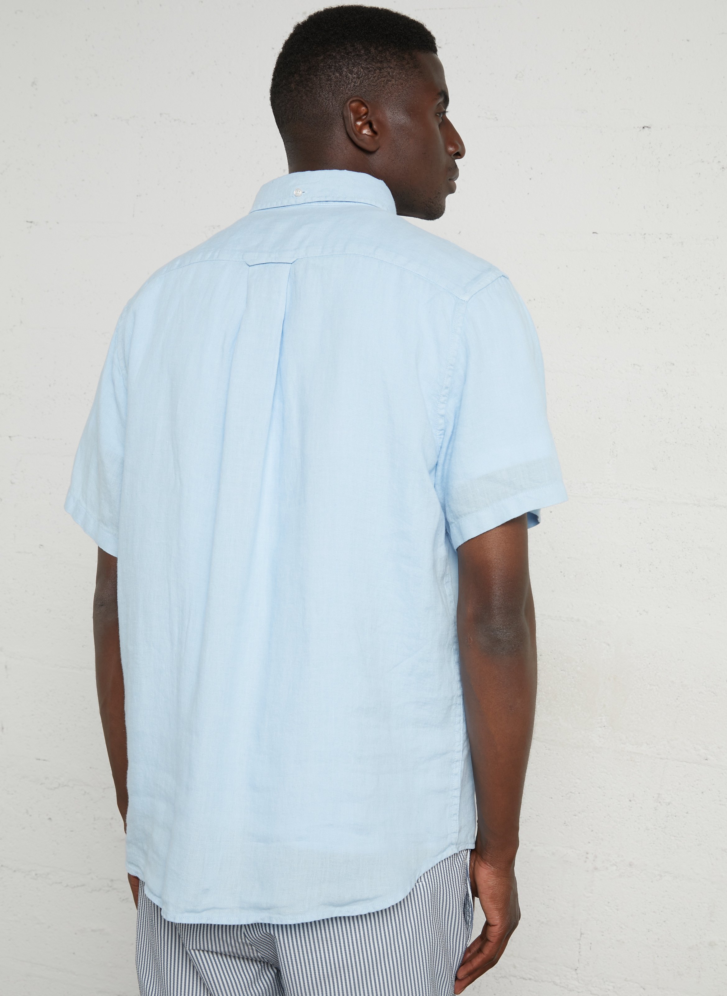 Chemise col classique en lin GANT Bleu