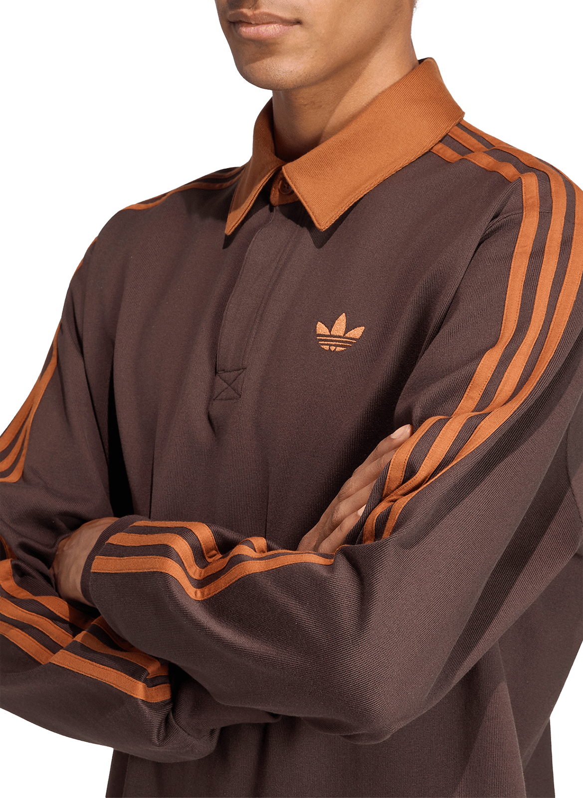 Polo manches longues uni ADIDAS Marron