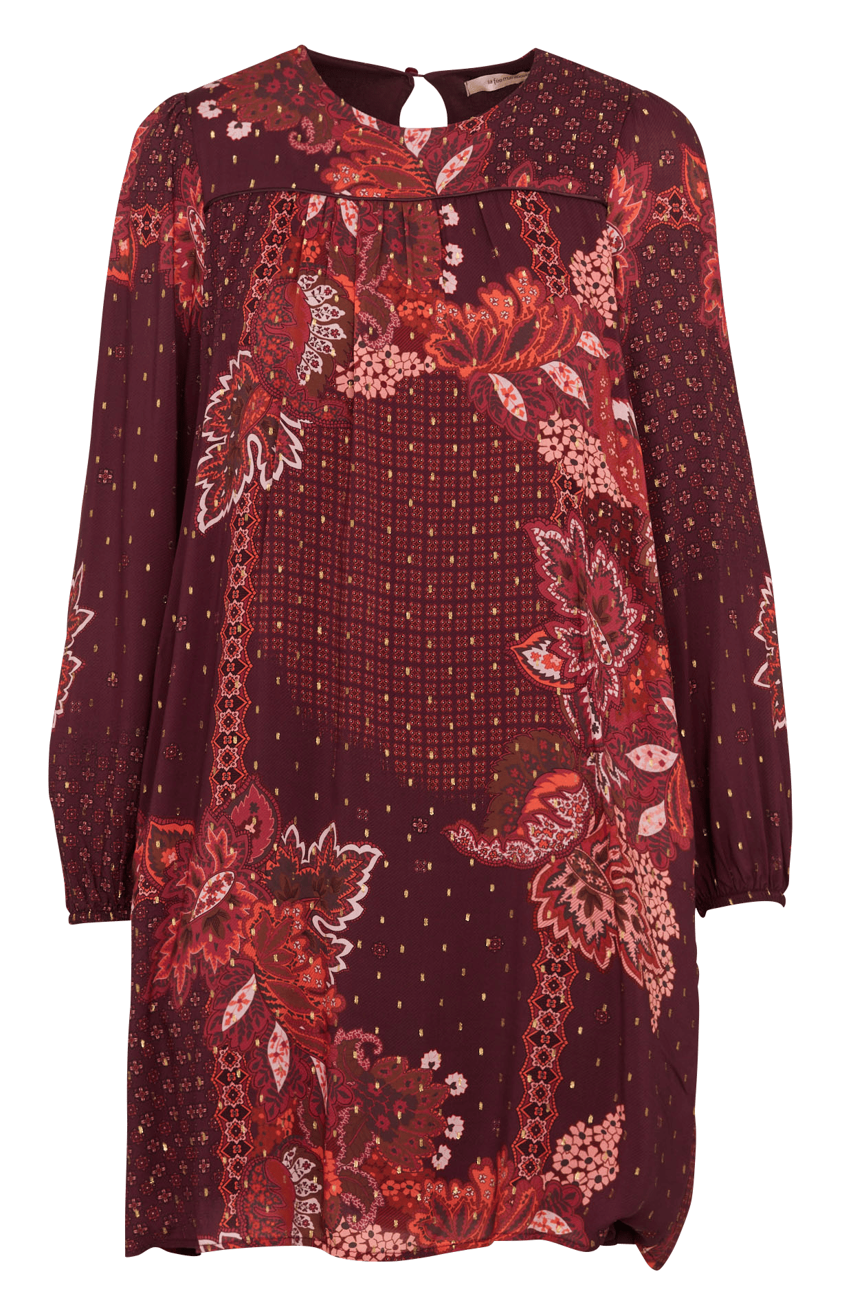 Kurzes gerade geschnittenes Kleid mit Muster LA FEE MARABOUTEE Rot