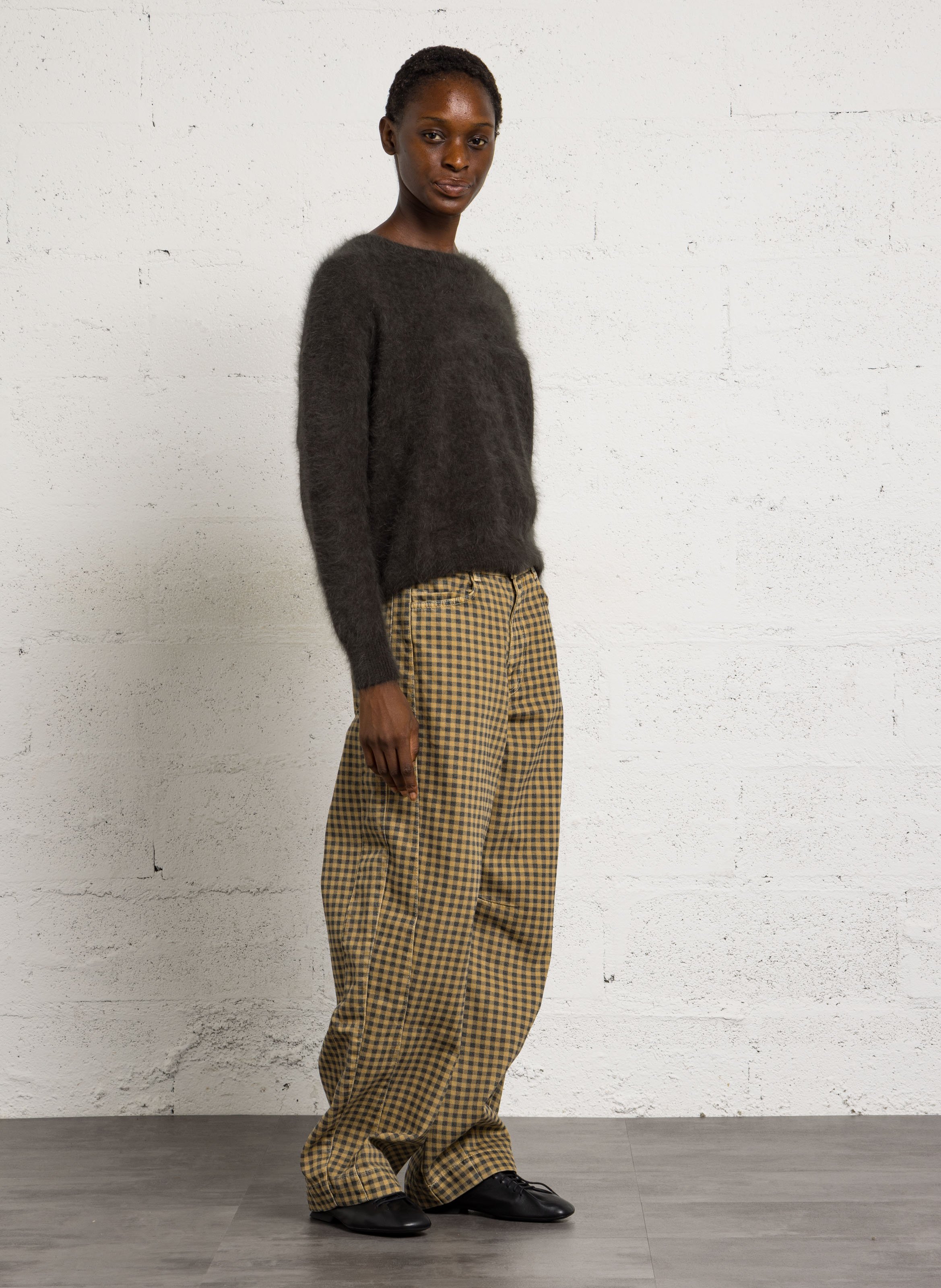 Loose-fit round-neck angora-blend sweater BELLEROSE Black