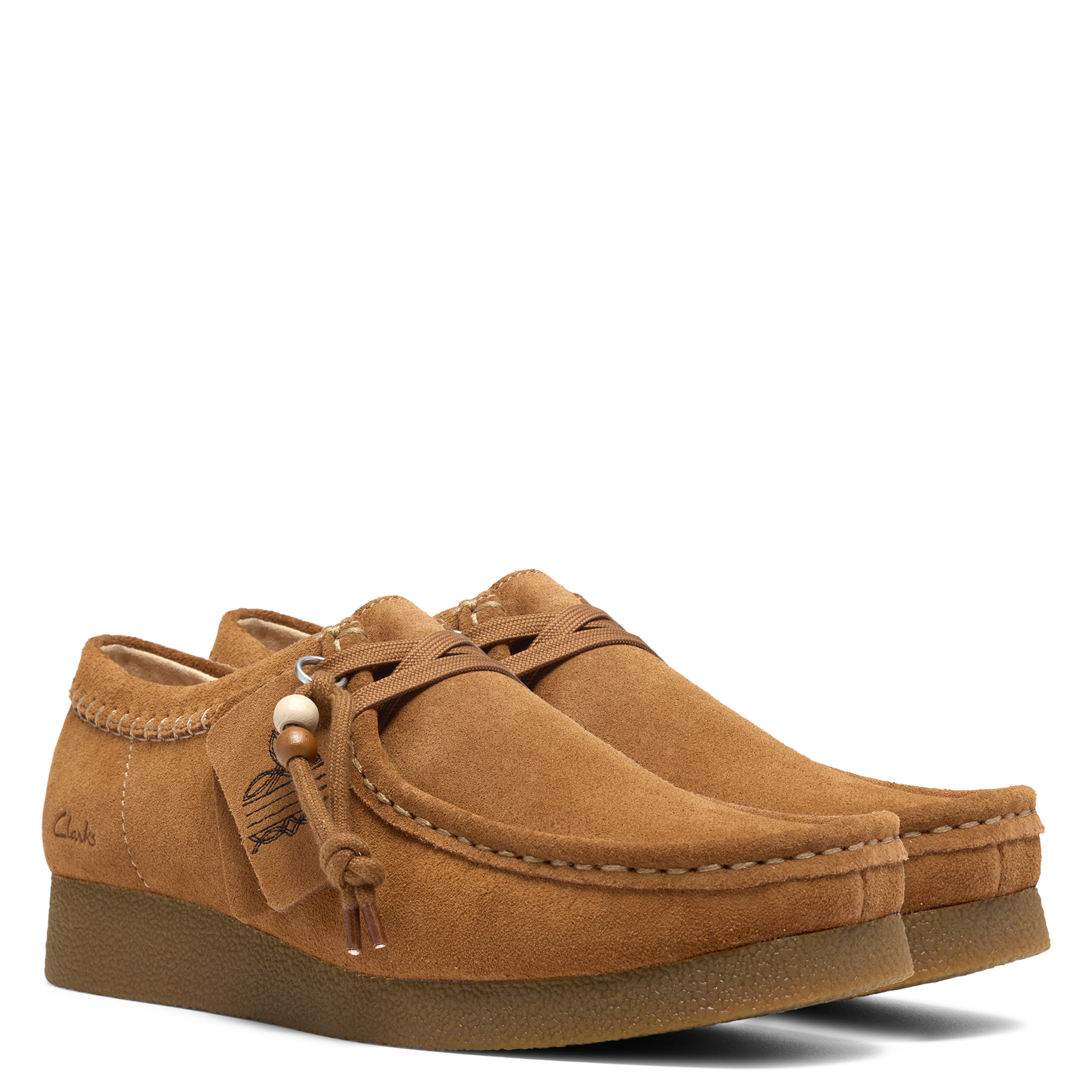 Lace-up leather mid-calf boots CLARKS Orange