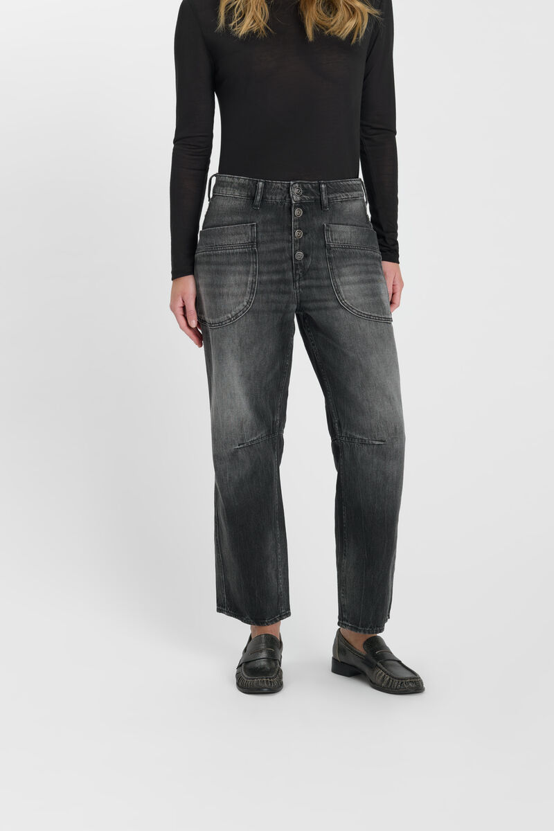 Jeans loose, large balloon , longueur 34 LE TEMPS DES CERISES Noir