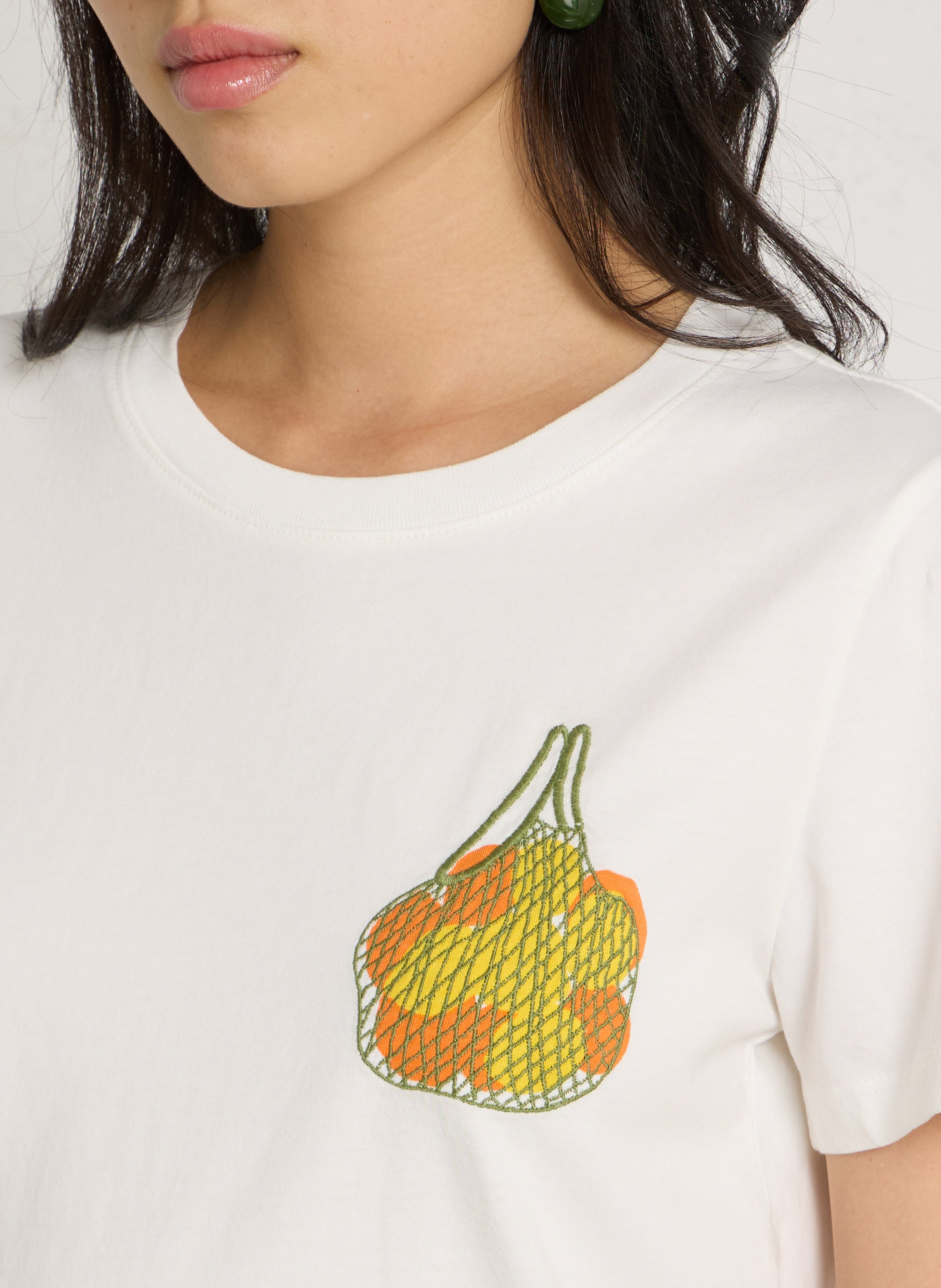 Recht, katoenen T-shirt THINKING MU Wit