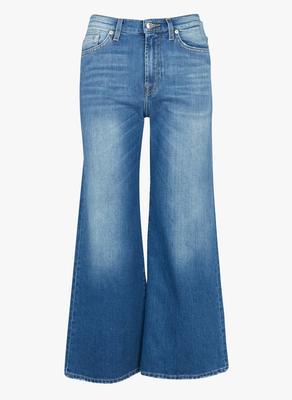 Pantaloni A Pinocchietto Larghi In Cotone Mid Blue 7 For All Mankind Donna JSTHC250RI MID BLUE MID BLUE Place des Tendances Italia