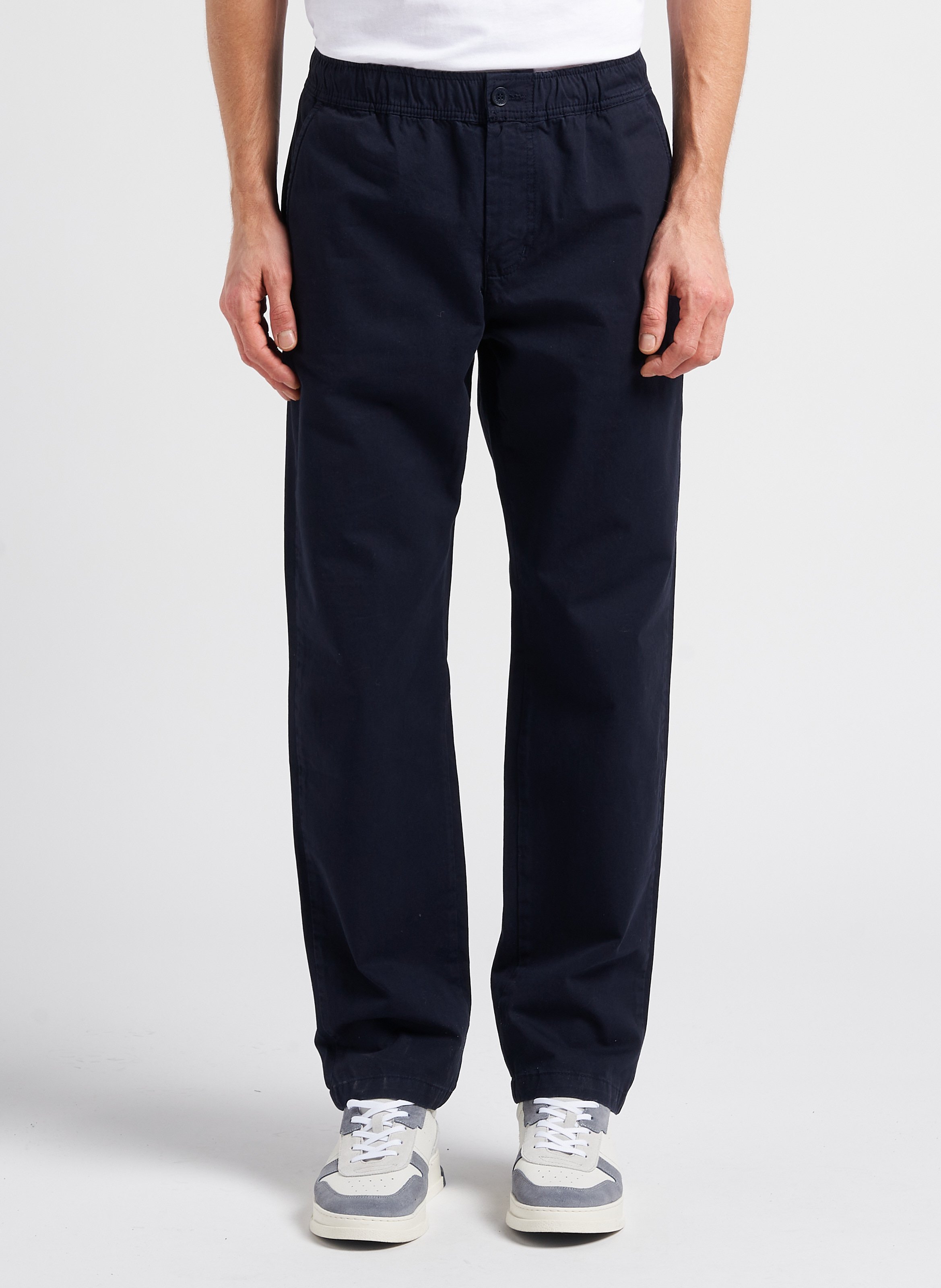 Straight-leg organic cotton chinos THINKING MU Blue