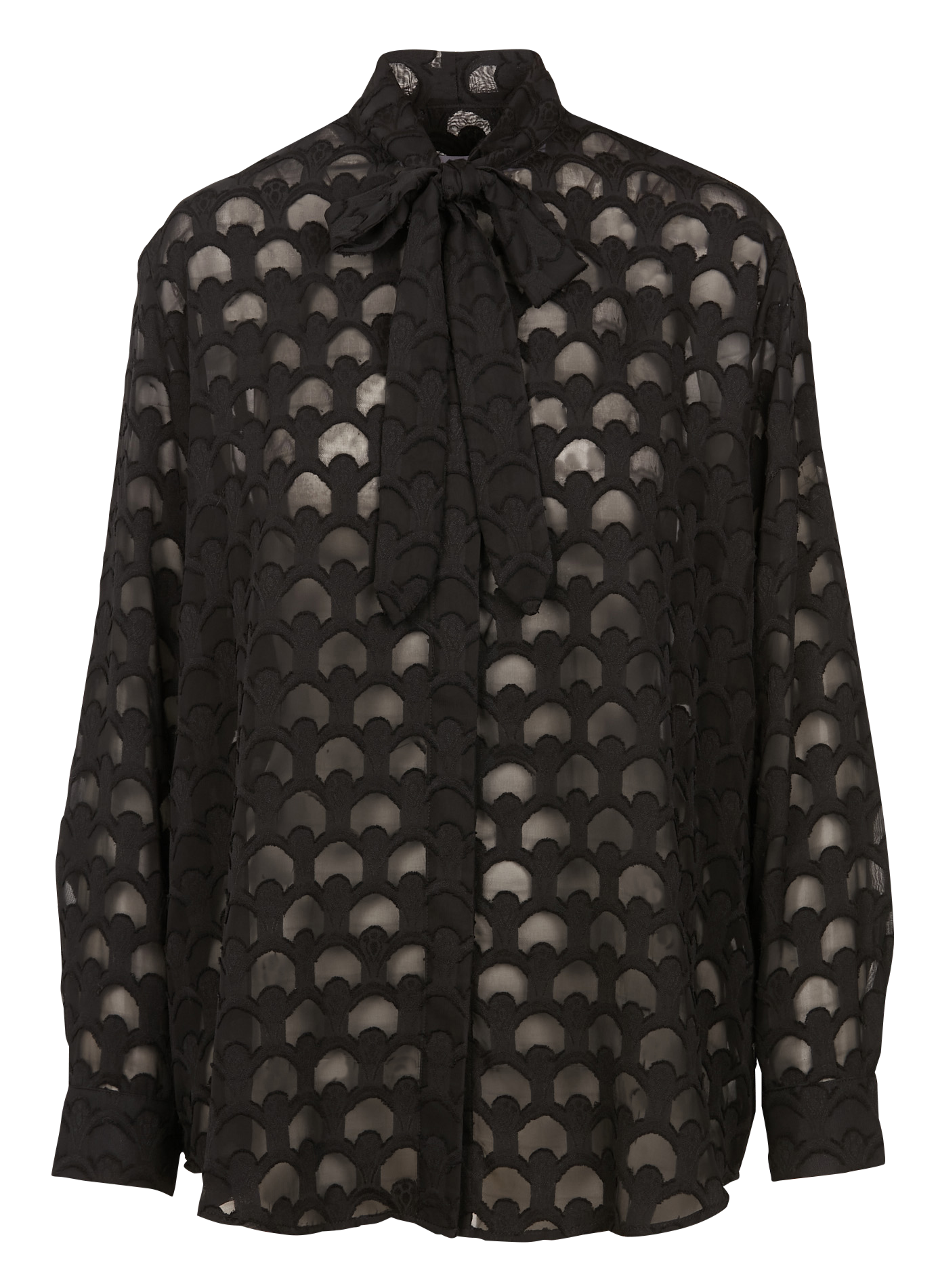 Chemise oversize col cravate MARGAUX LONNBERG Noir