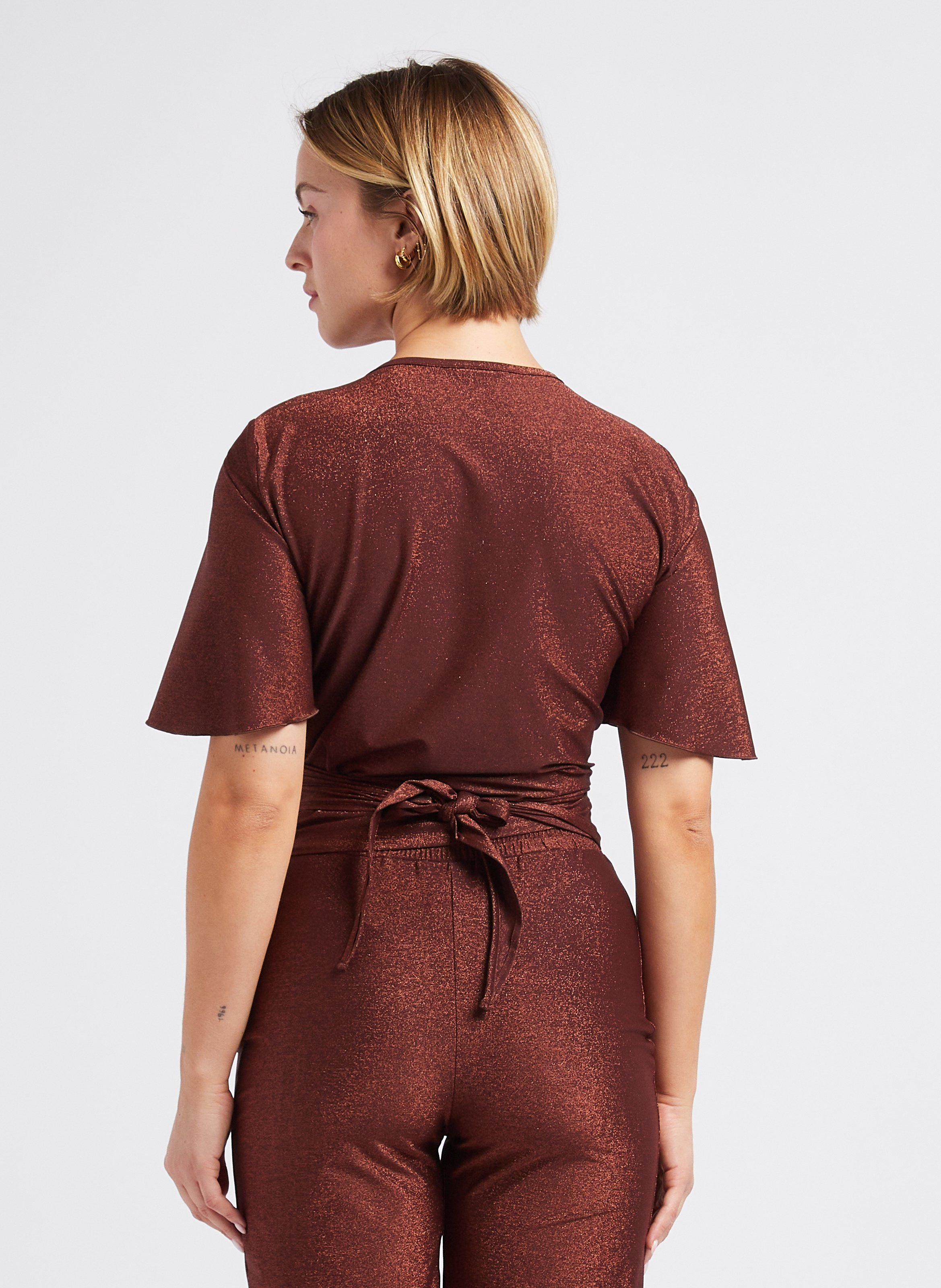 Wrap-neck top LA NOUVELLE Golden