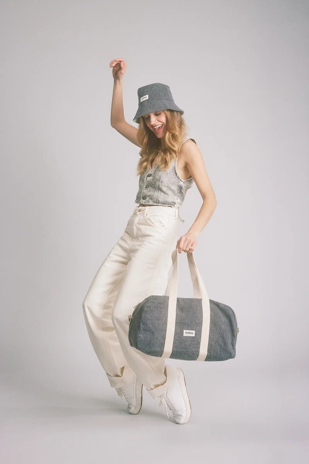 Cotton weekend bag HINDBAG Grey