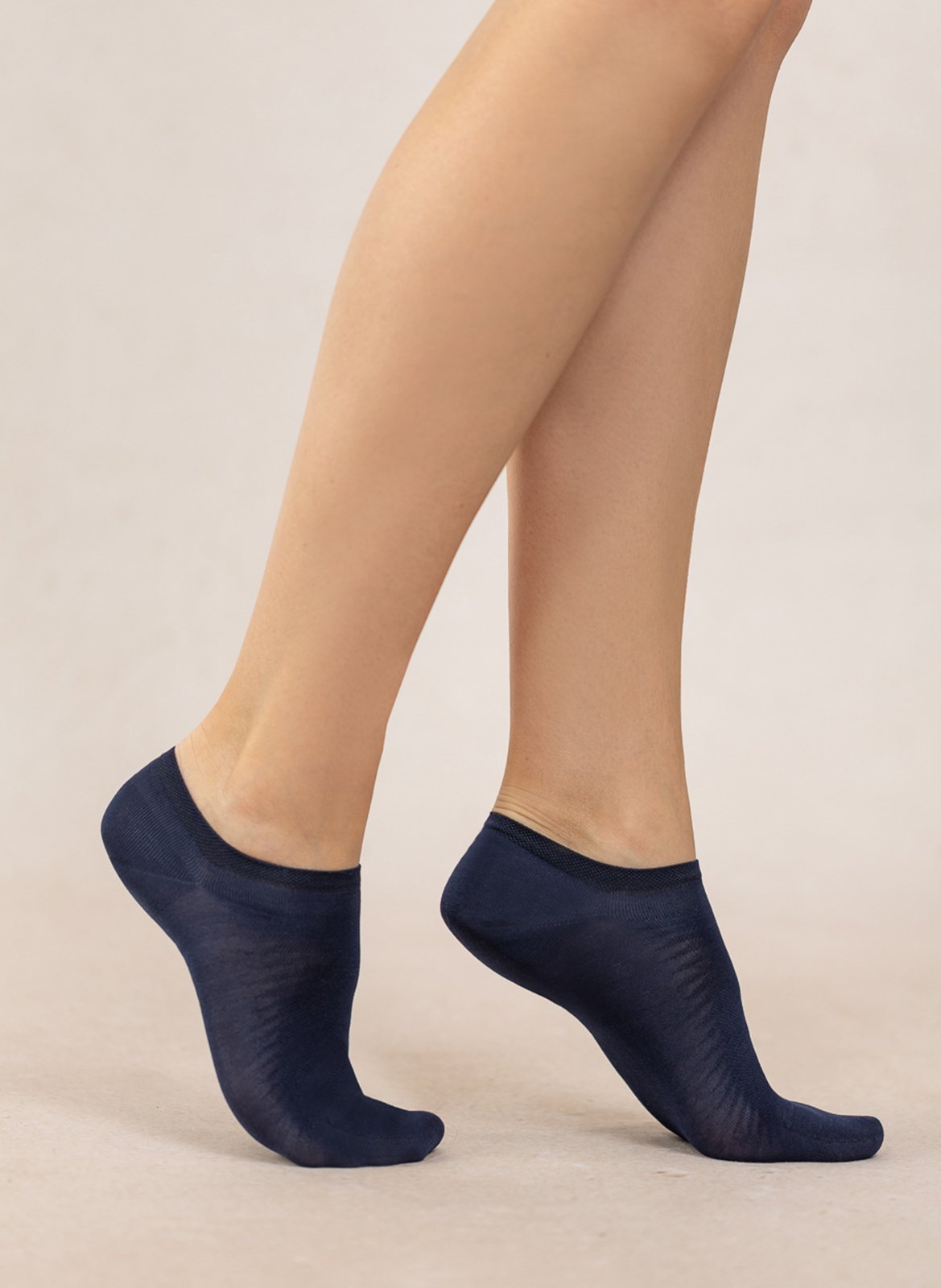 Korte sokken van fil d'écosse Blauw